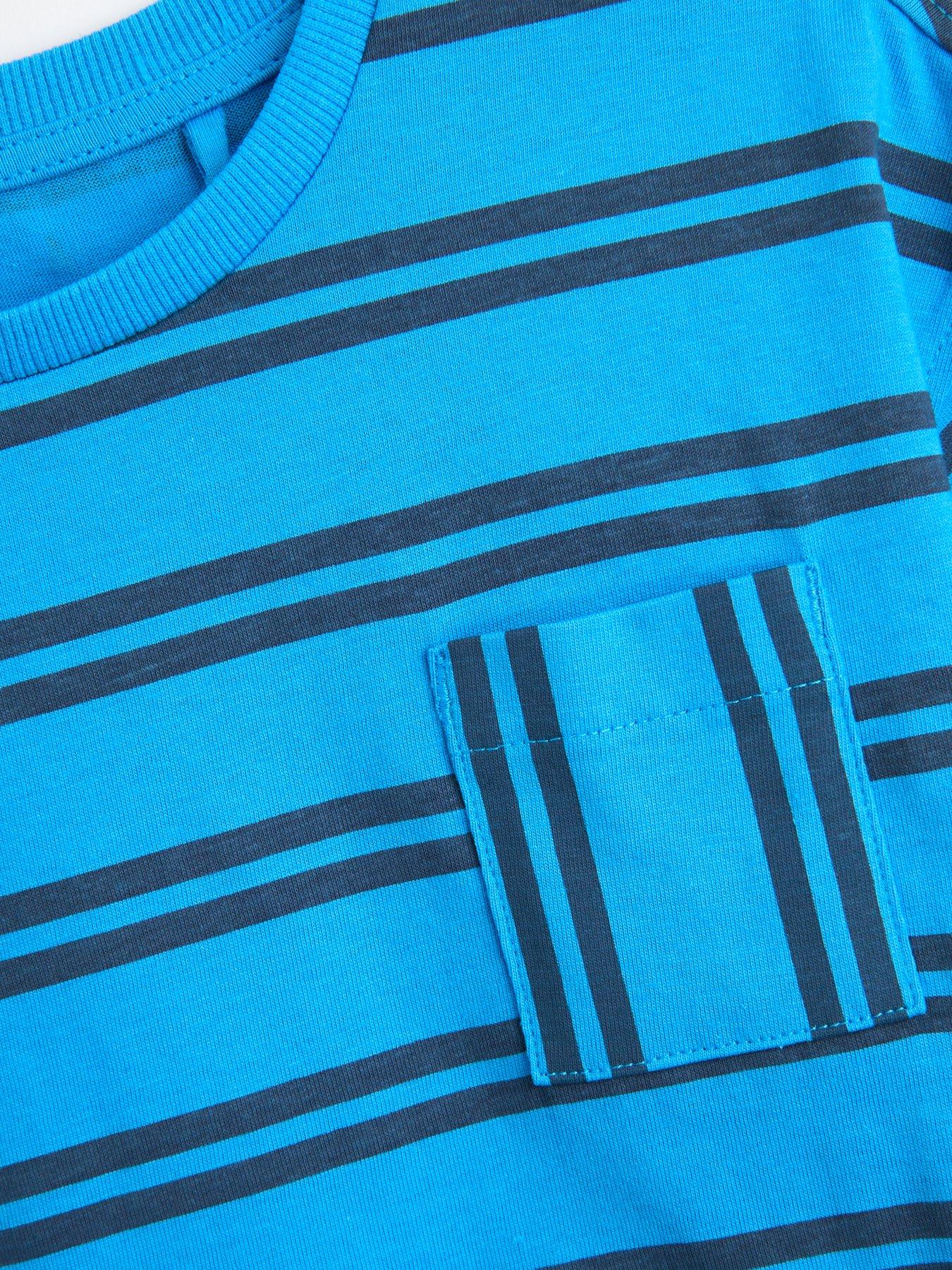 Image 3 of 5 of The Very Collection Boys Stripe T-shirt And Short Set - Blue