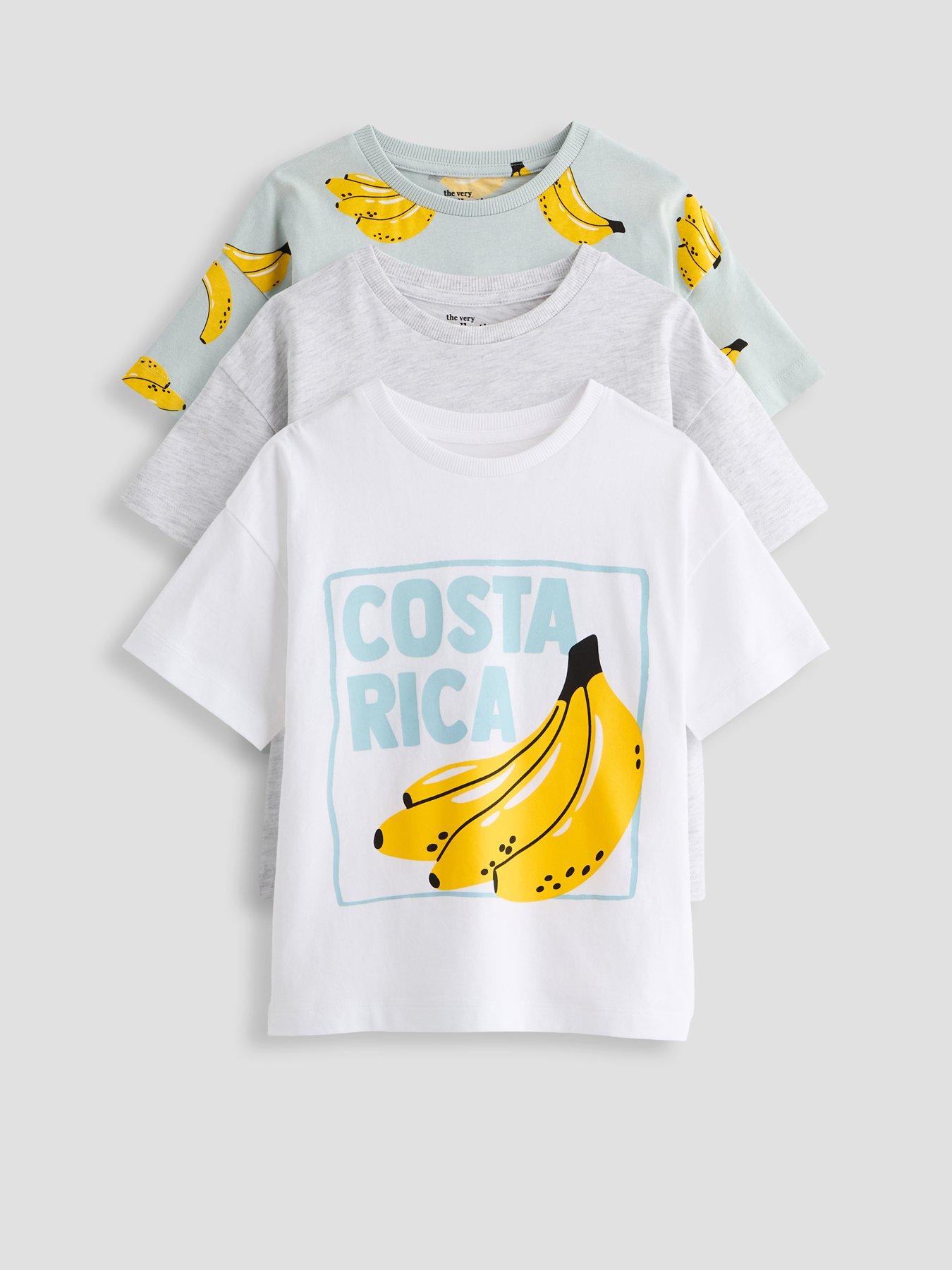 The Very Collection Boys 3 Pack Banana Graphic T-Shirts - Multi