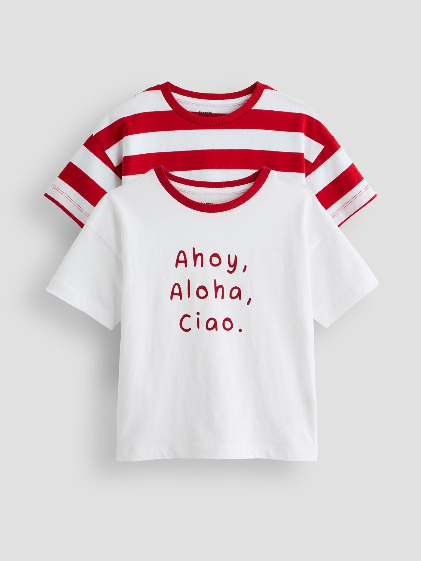 The Very Collection Boys 2 Pack Stripe Ahoy T-Shirt - Multi