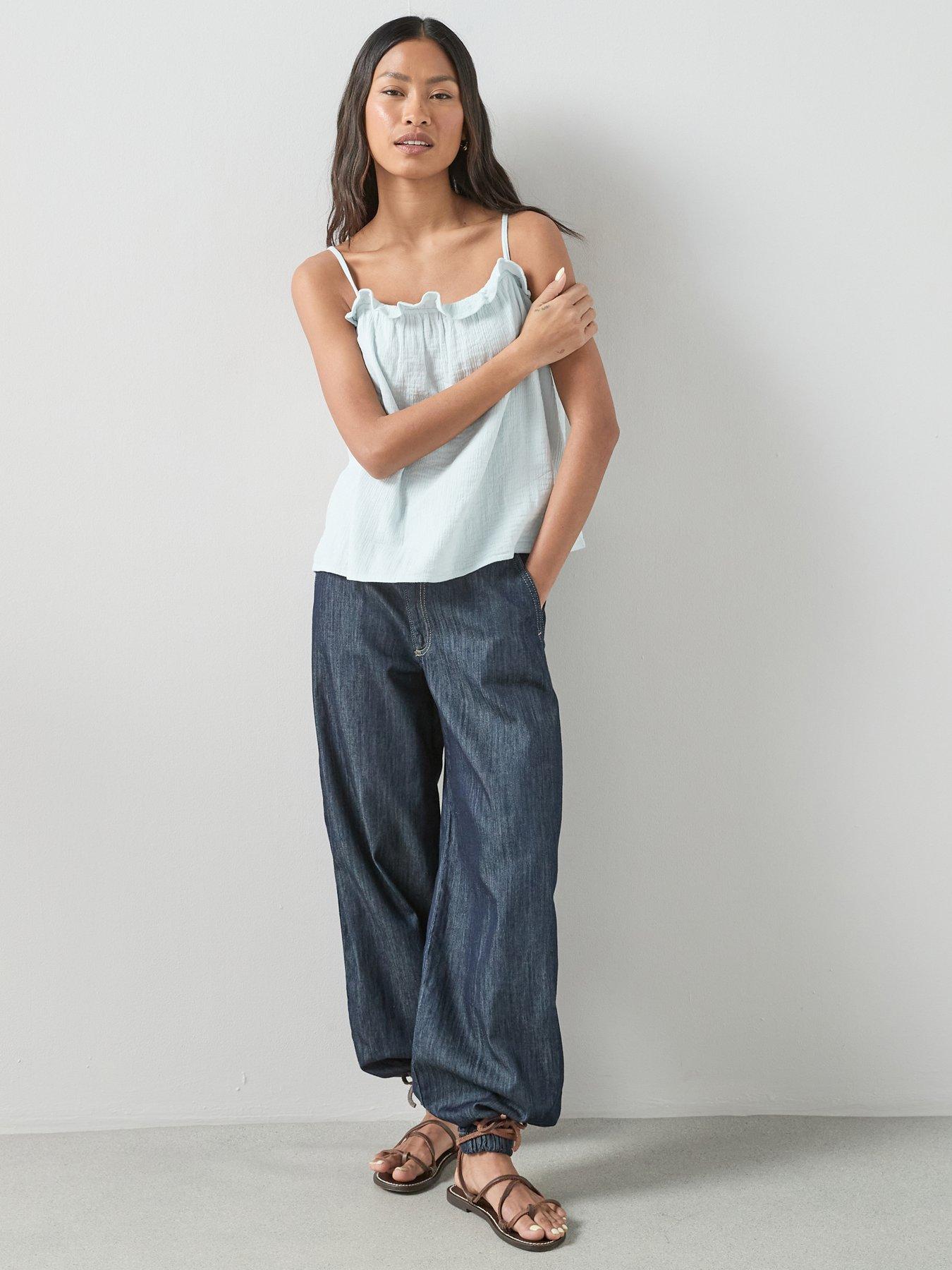 Image 1 of 7 of The Very Collection Crinkle Cami - Blue