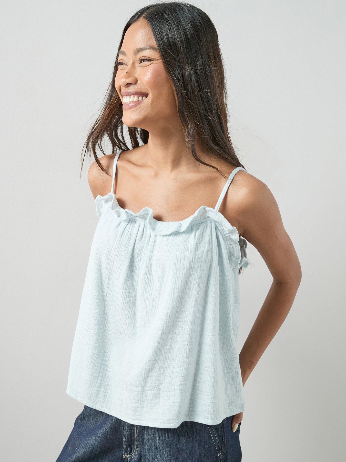 Image 3 of 7 of The Very Collection Crinkle Cami - Blue