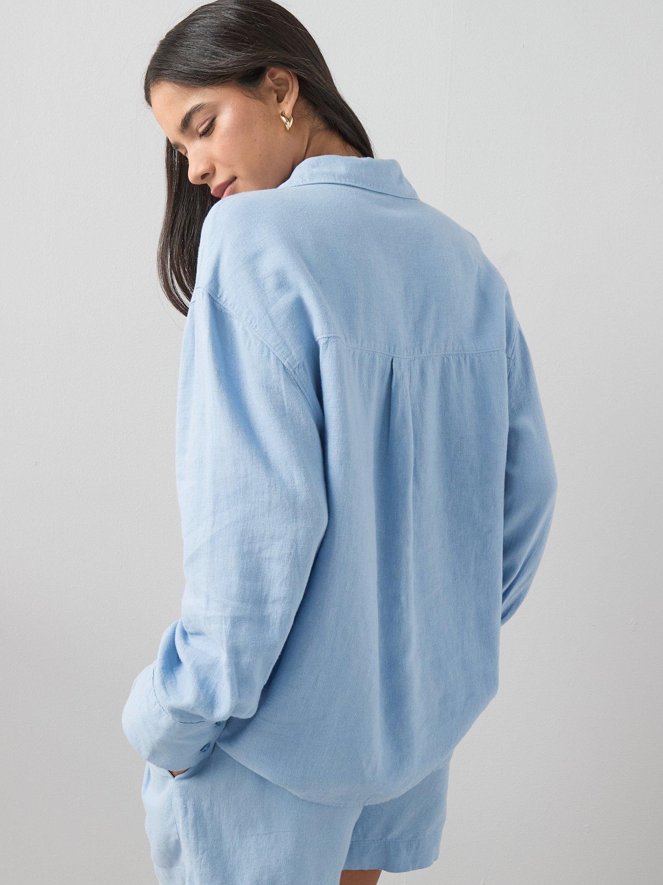 Image 2 of 7 of The Very Collection Linen Shirt - Blue