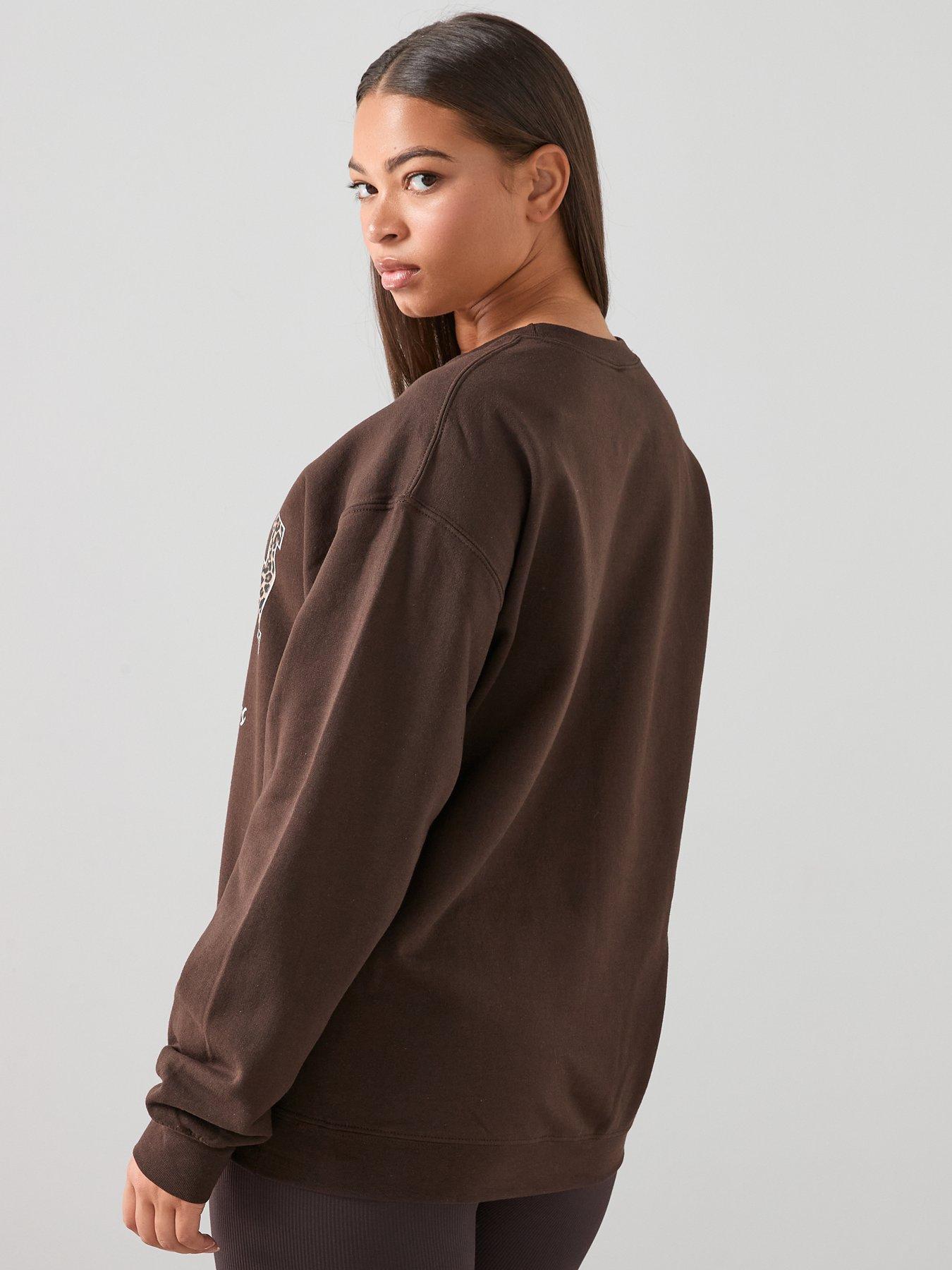 the-very-collection-curve-animal-slogan-sweat-brownstillFront
