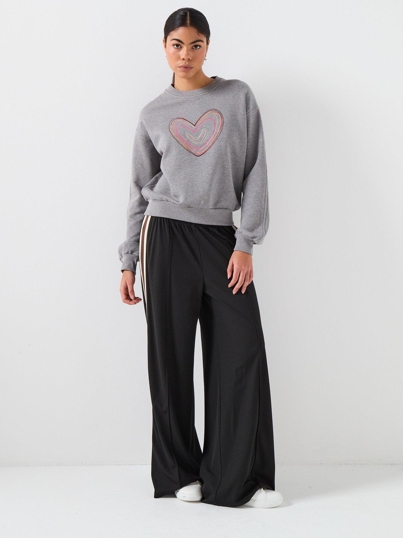 Image 3 of 6 of PS PAUL SMITH Womens Swirl Heart Embroidered Sweatshirt - Grey
