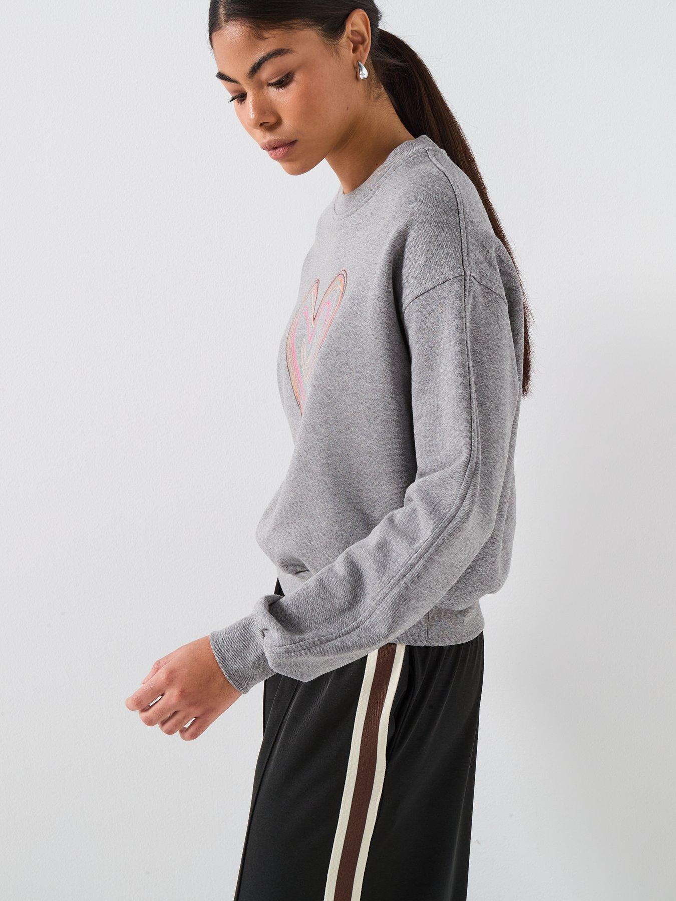 Image 4 of 6 of PS PAUL SMITH Womens Swirl Heart Embroidered Sweatshirt - Grey