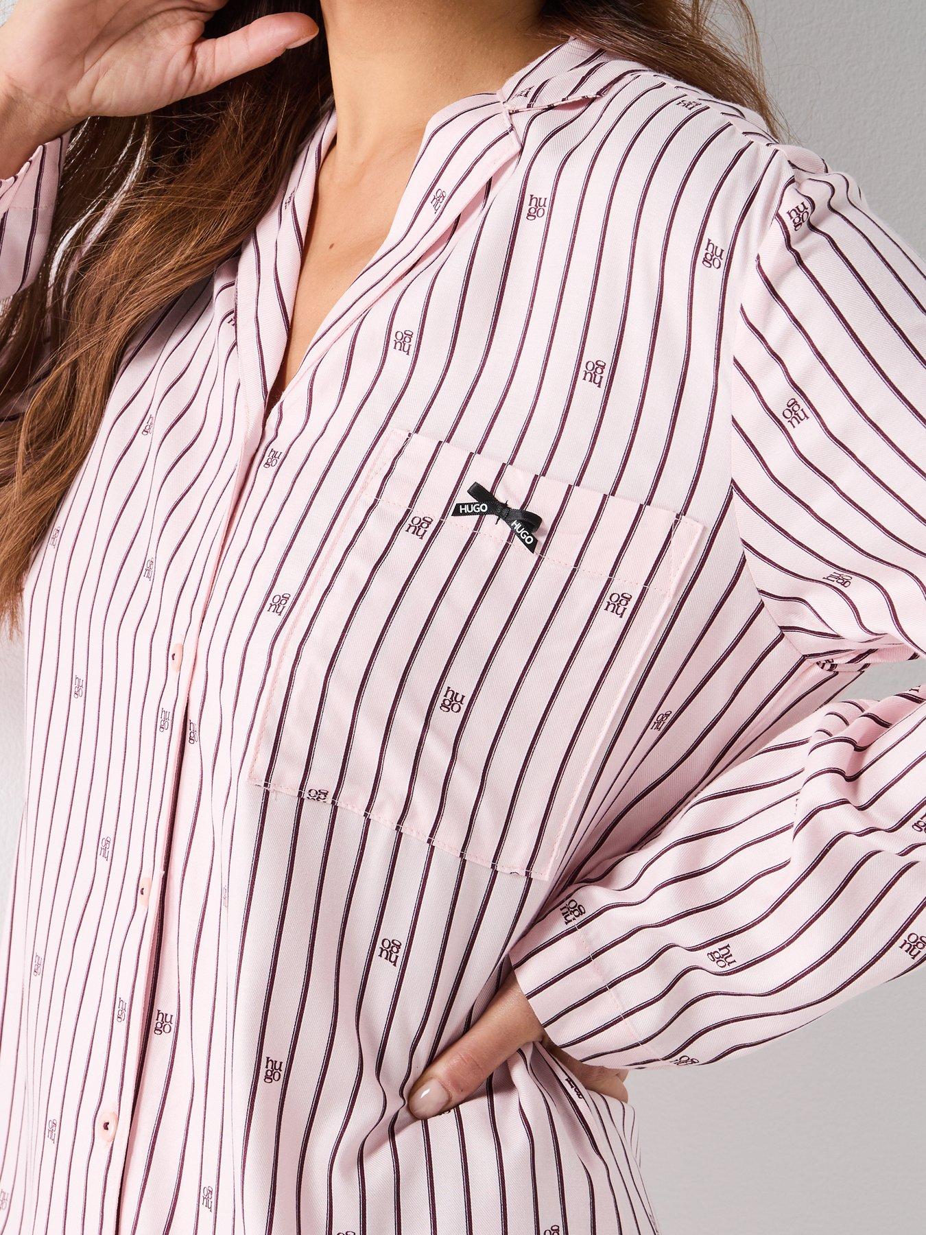 Image 4 of 5 of HUGO Striped Sleep Shirt - Pink