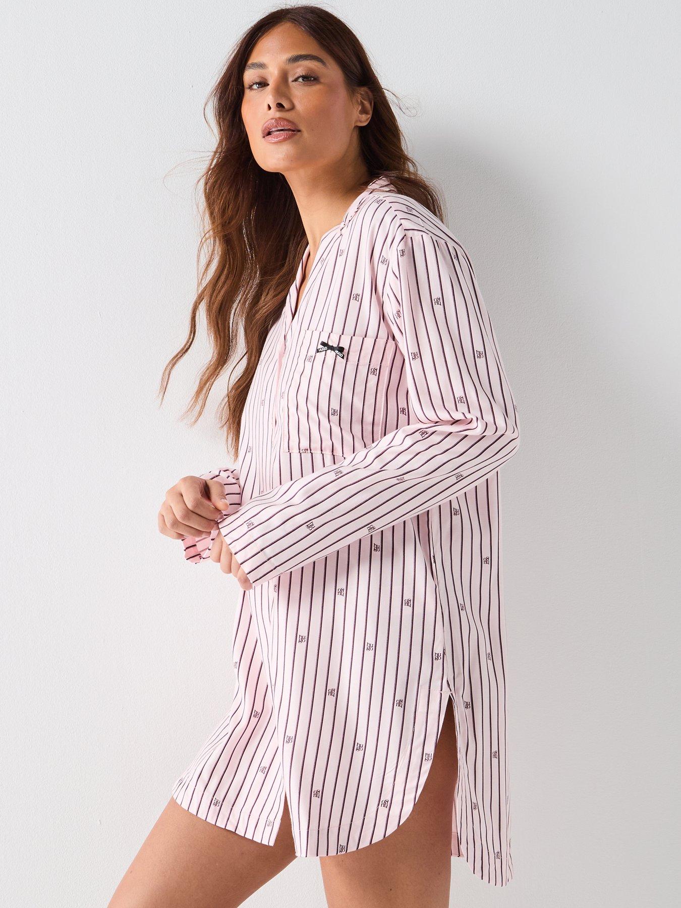 Image 5 of 5 of HUGO Striped Sleep Shirt - Pink