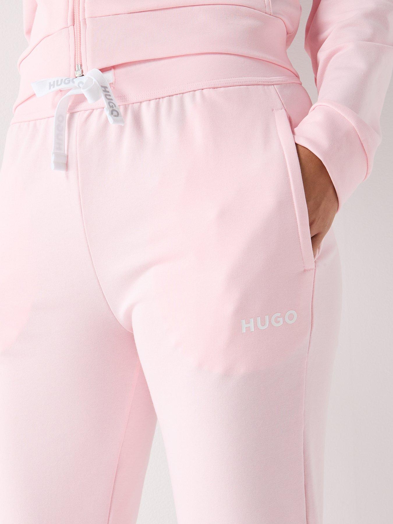 Image 4 of 4 of HUGO Cuffed Drawstring Joggers - Pink