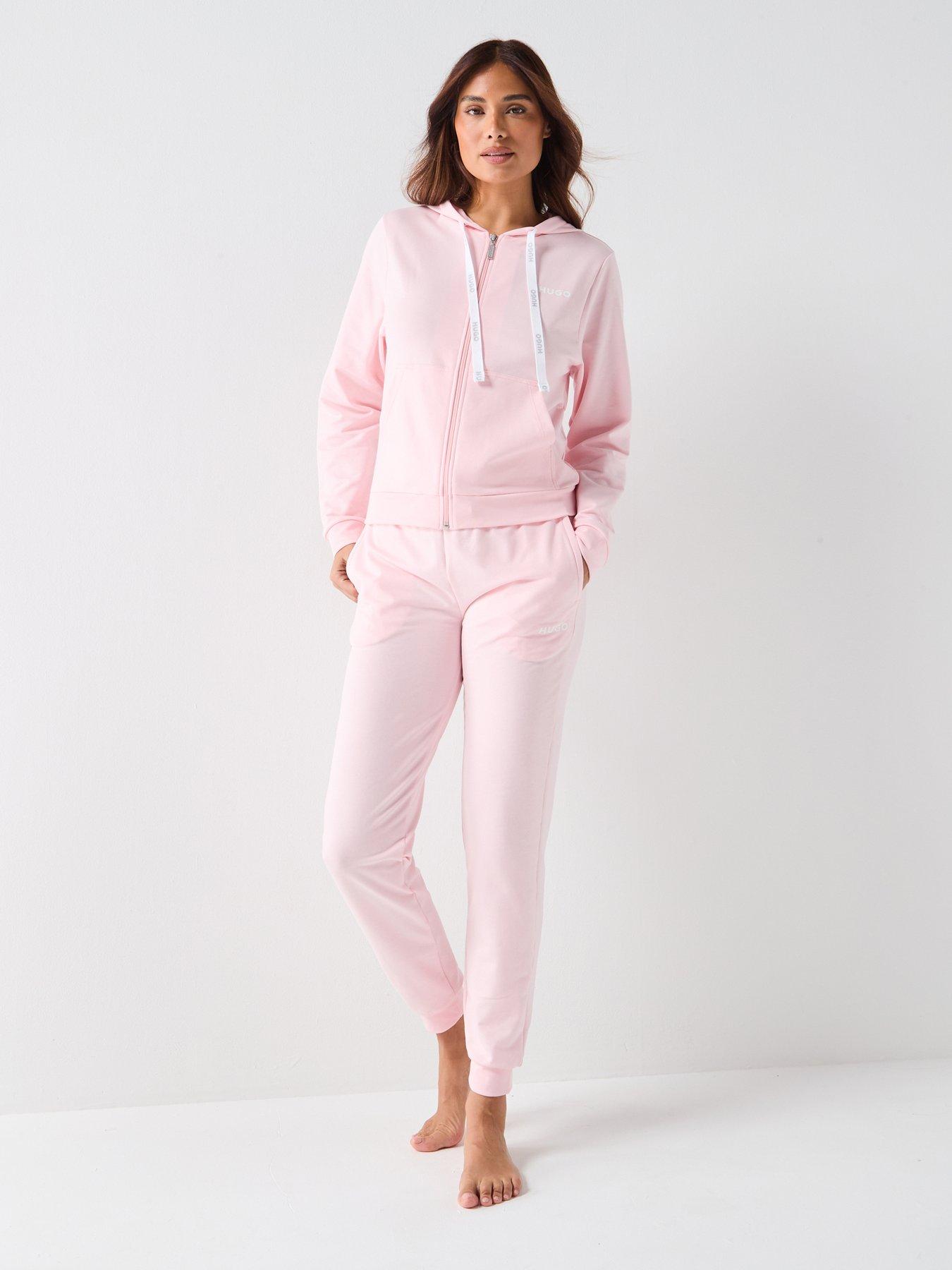 Image 3 of 5 of HUGO Drawstring Zip Up Hoodie - Pink