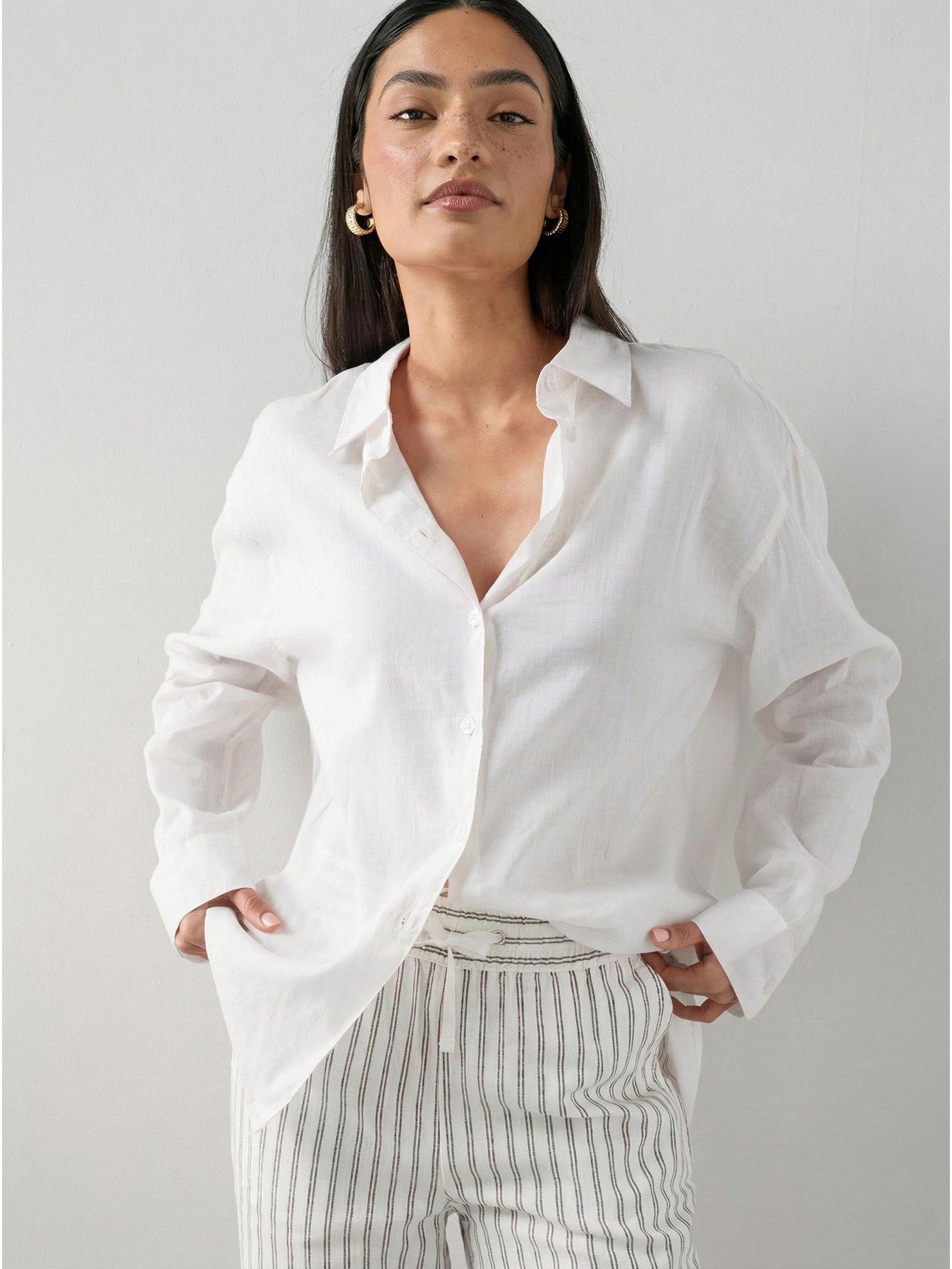 The Very Collection Oversized Rami Shirt - White