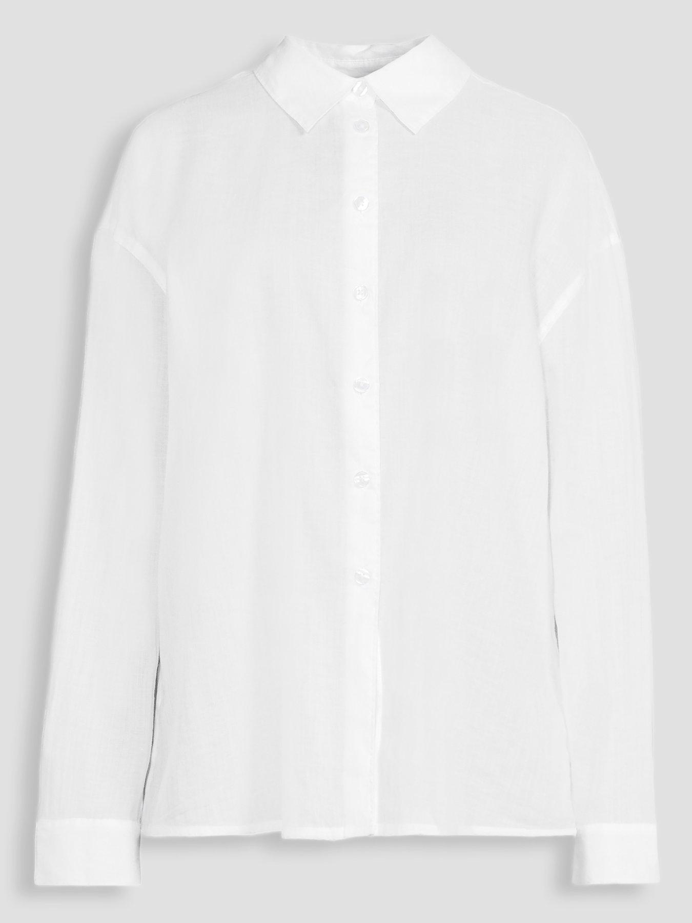 Image 7 of 7 of The Very Collection Oversized Rami Shirt - White