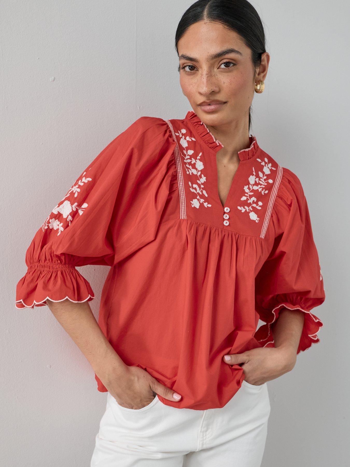 the-very-collection-cotton-poplin-embroidered-blouse-reddetail