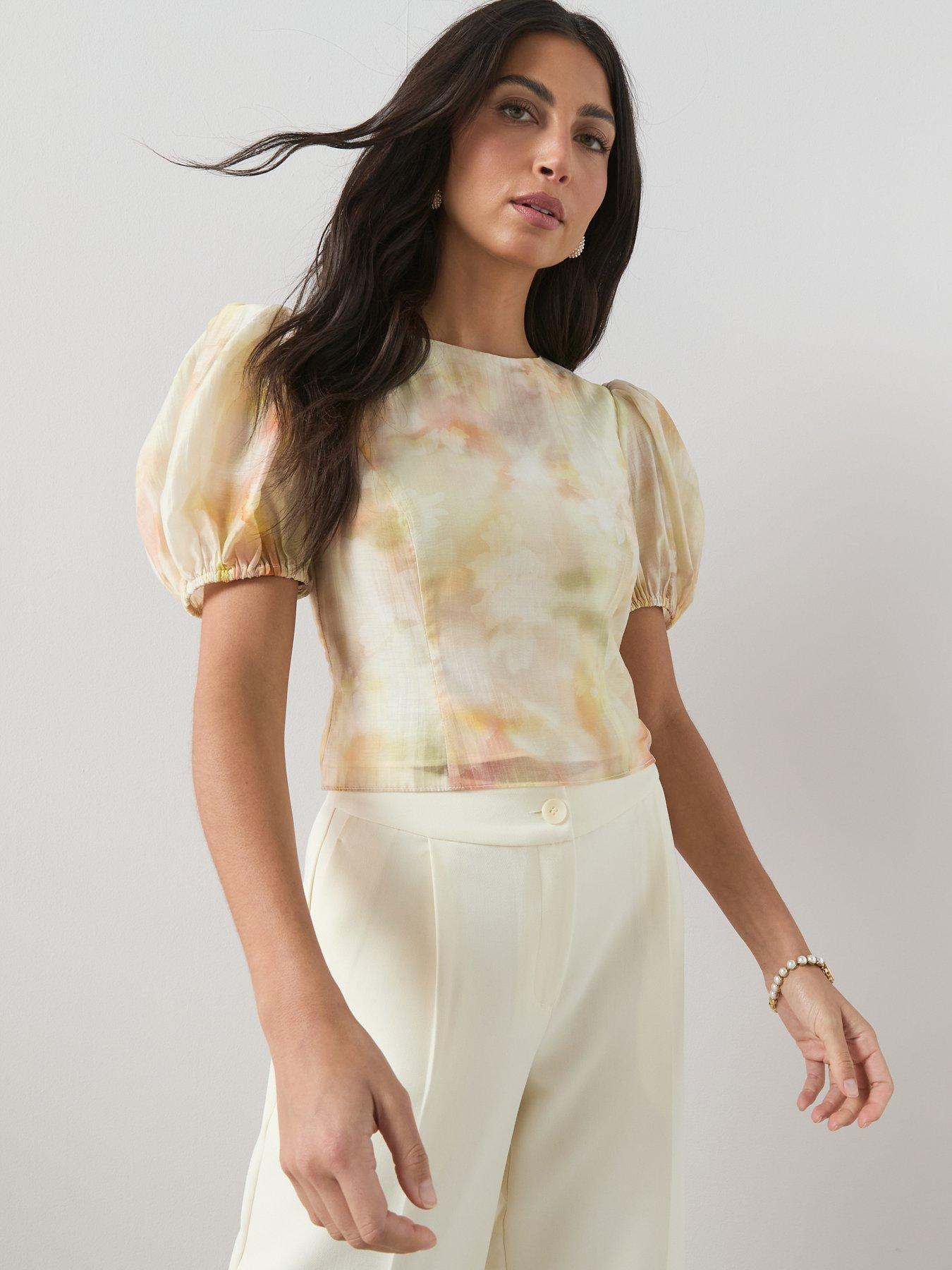 the-very-collection-floral-puff-sleeve-blouse-pinkdetail