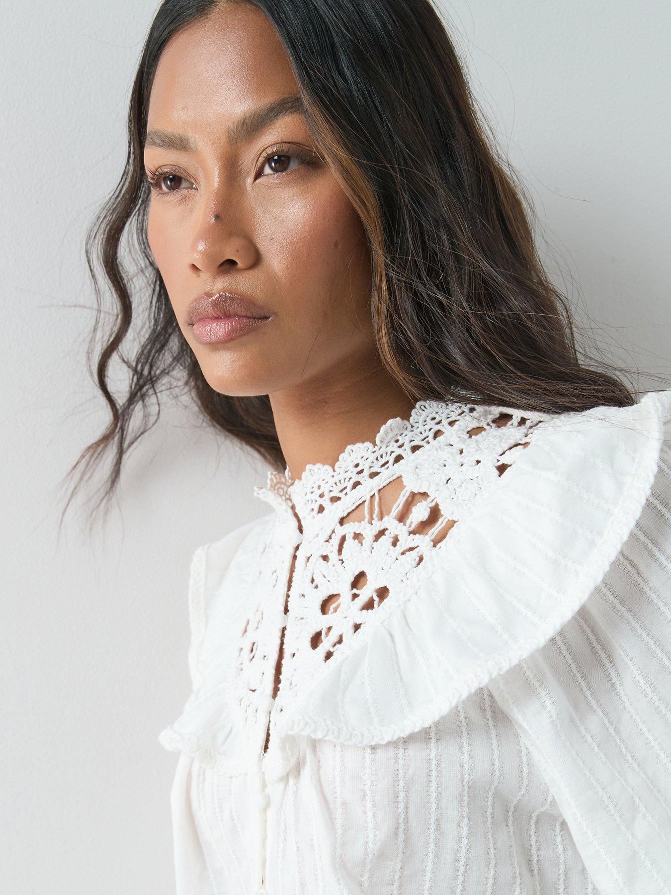 the-very-collection-lace-insert-frill-detail-blouse-whiteoutfit