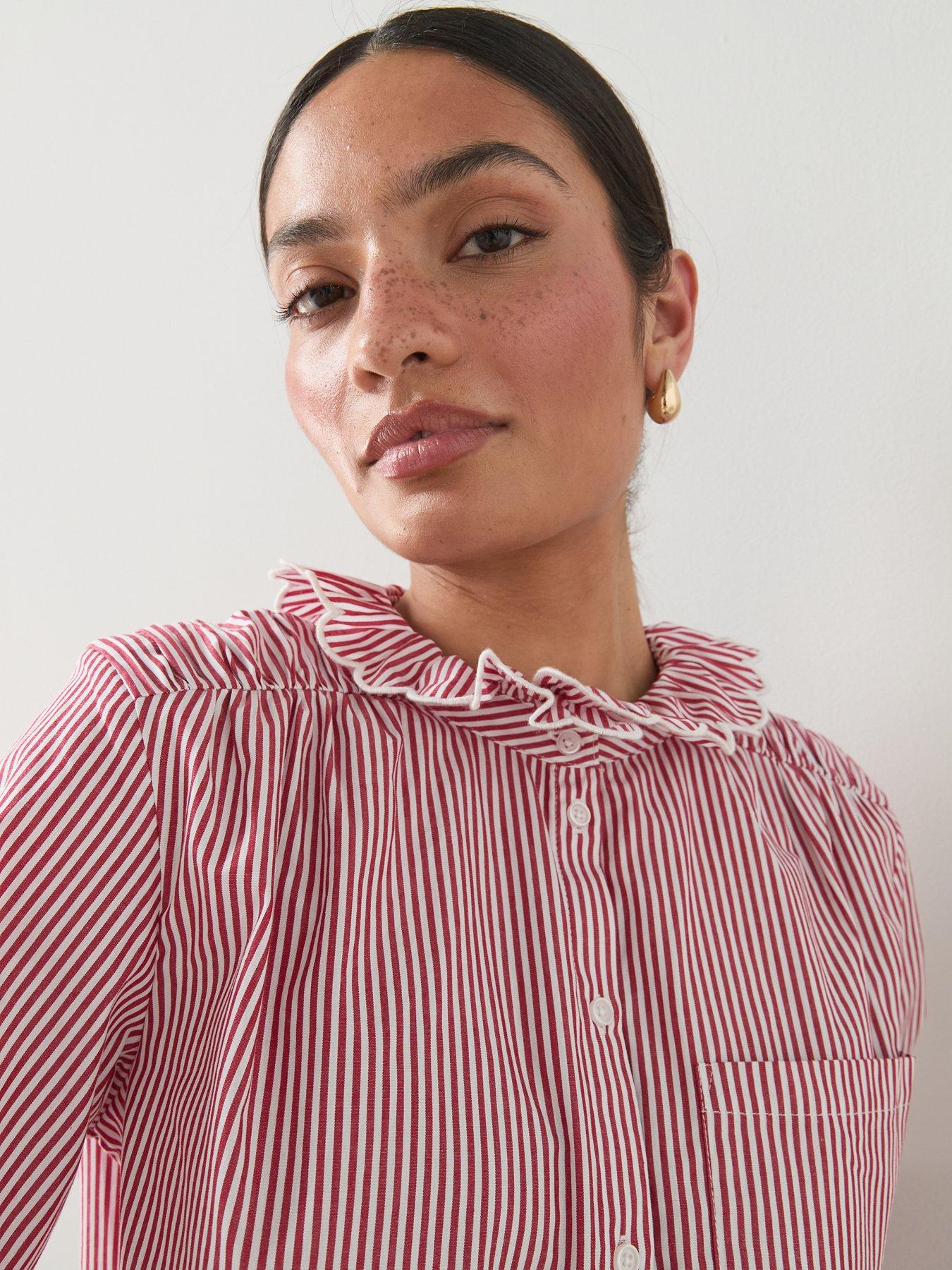 the-very-collection-scollaped-frill-stripe-button-up-shirtoutfit
