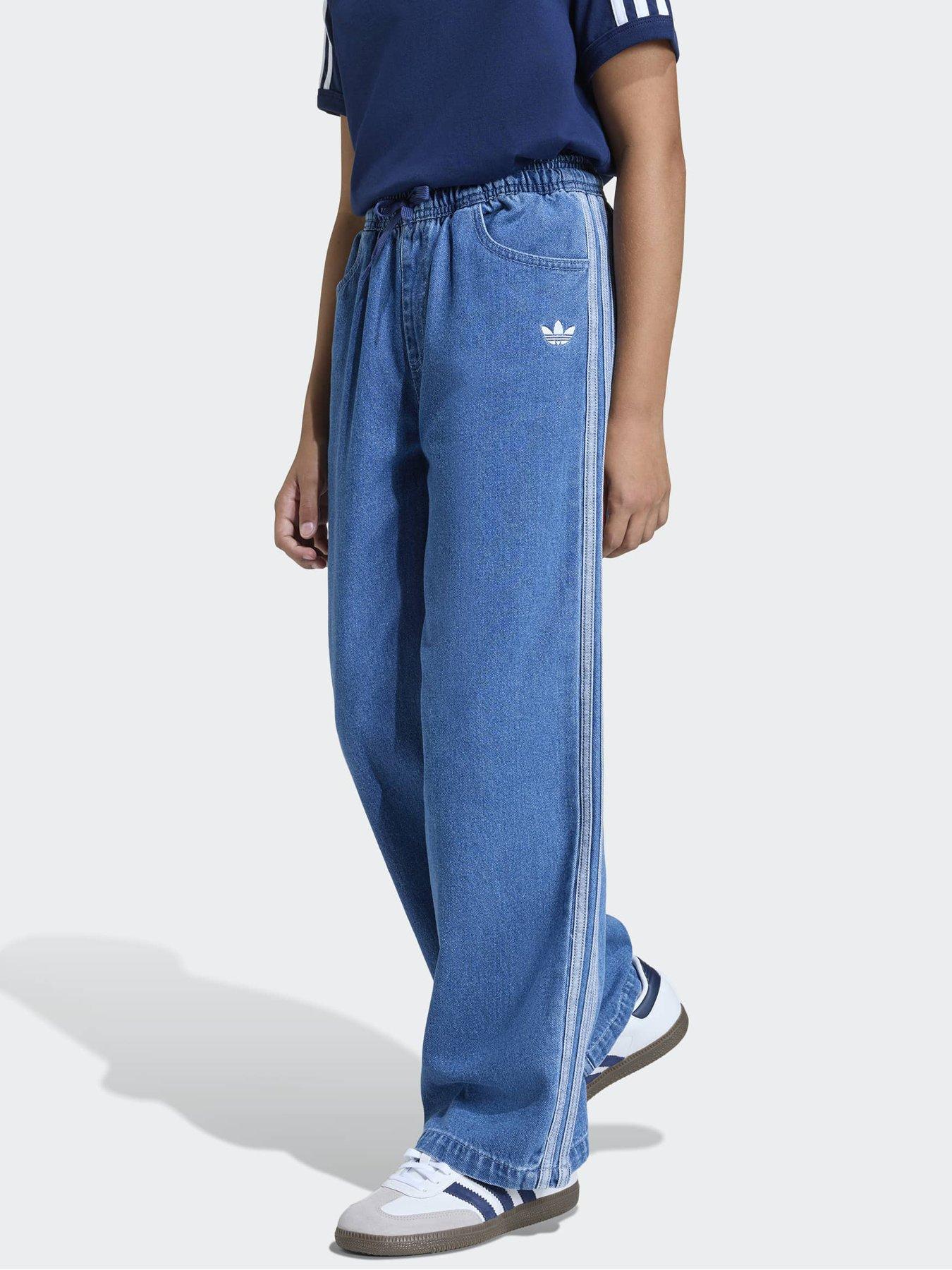 adidas-originals-junior-unisex-firebird-denim-tracksuit-pants-blue