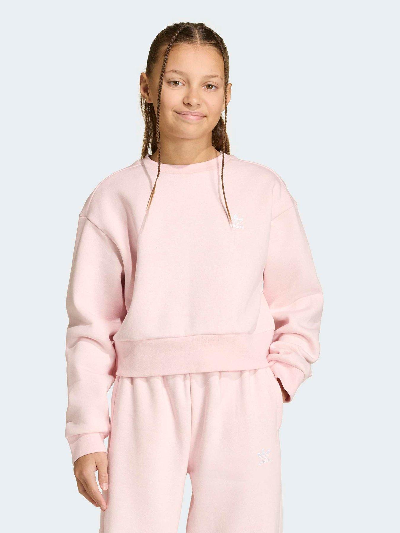 adidas Originals Junior Girl's Boxy Crew Sweatshirt - Pink