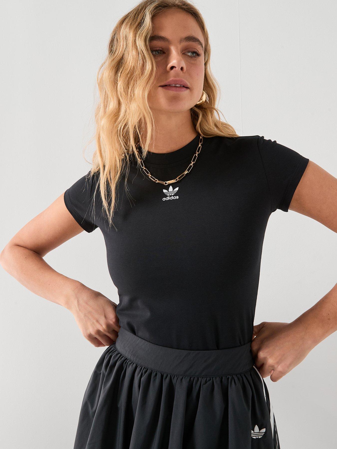 adidas Originals Women's Essentials Slim Fit Baby T-Shirt - Black