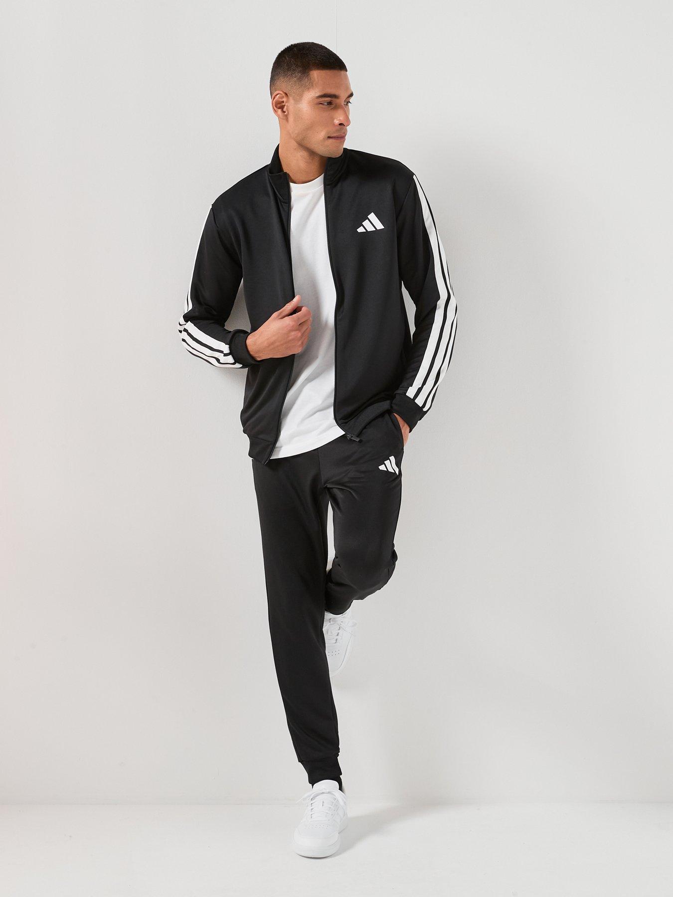 Image 1 of 6 of adidas Sportswear Men's 3 Stripes Tracksuit - Black