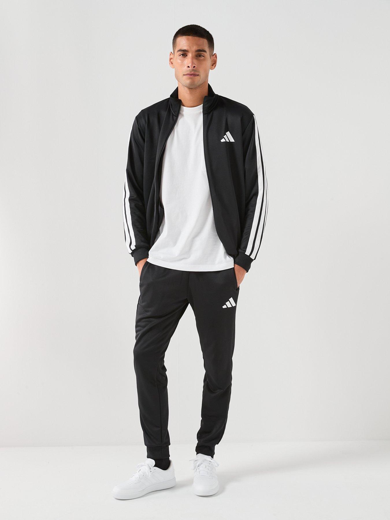 Image 3 of 6 of adidas Sportswear Men's 3 Stripes Tracksuit - Black