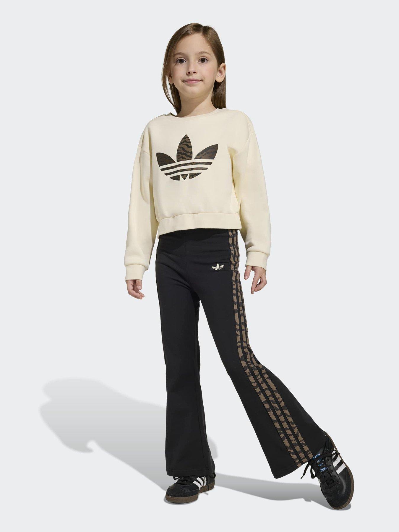 adidas Originals Kids Girl's Boxy Crew Set - Beige