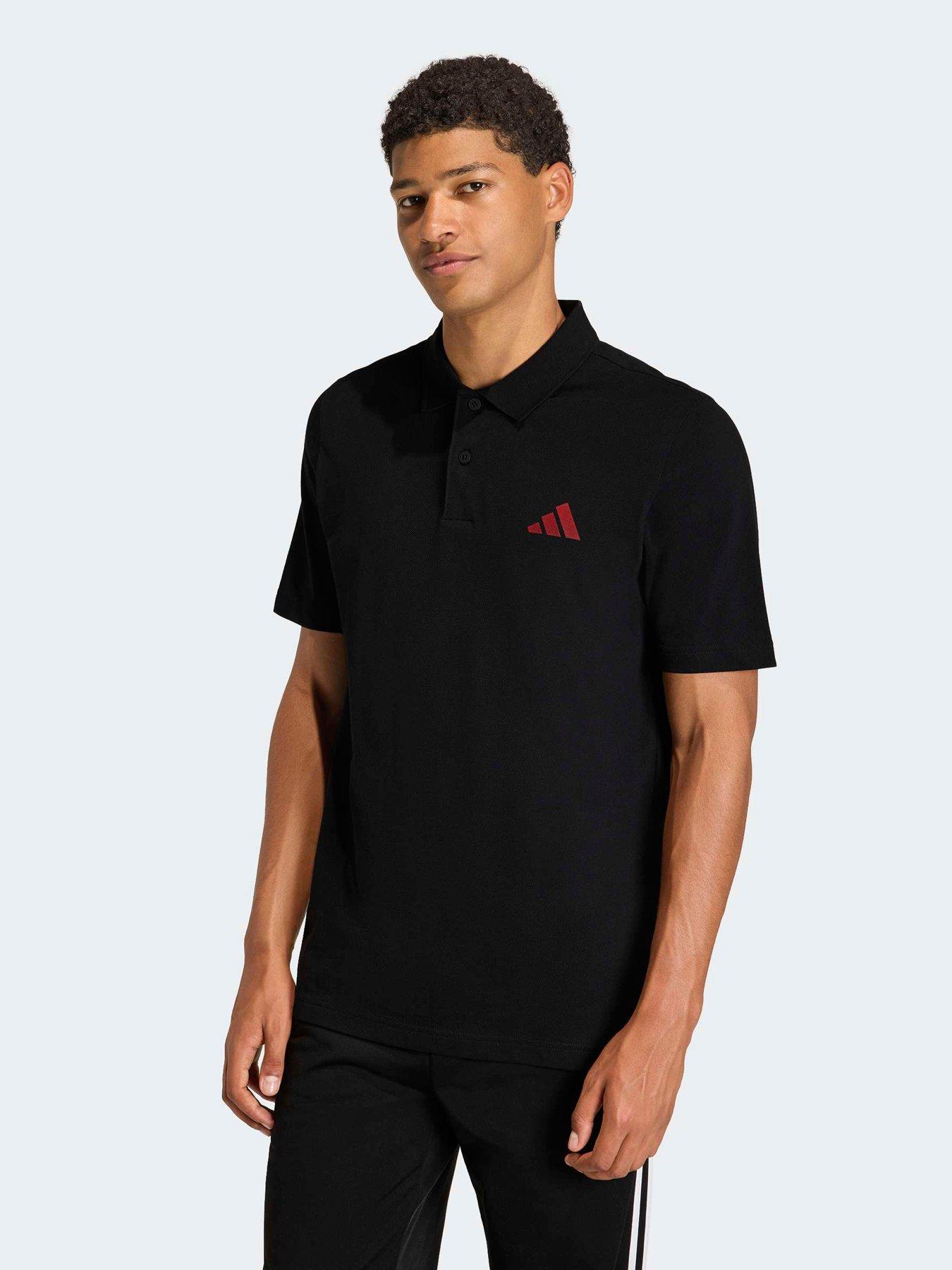 adidas Sportswear Men's Men Small Logo Pique Polo Shirt - Black