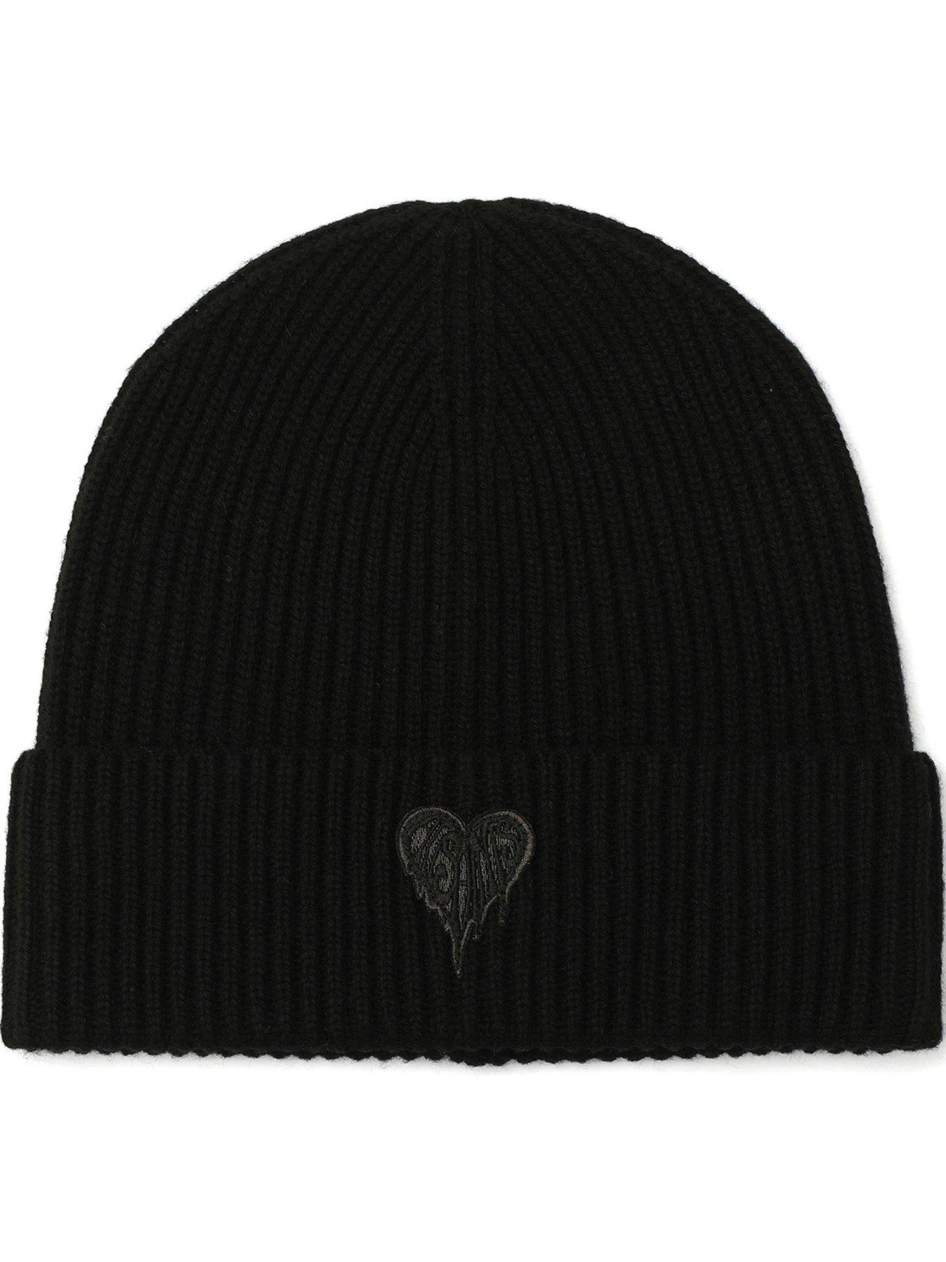 allsaints-heart-logo-beanie-hat-blackfront