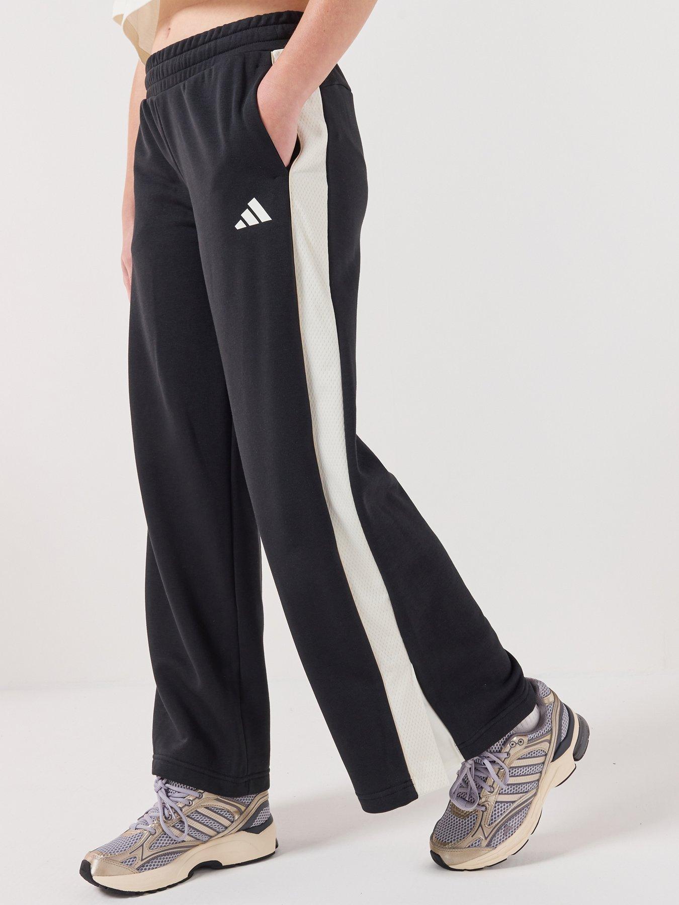 adidas Sportswear Junior Girls Stadium French Terry Wide Leg Pants Junior Girls - Black
