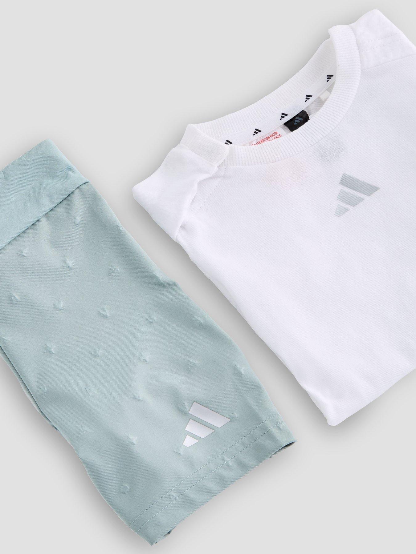 Image 3 of 4 of adidas Sportswear Infant Girls Seasonals Glam Biker Set - White
