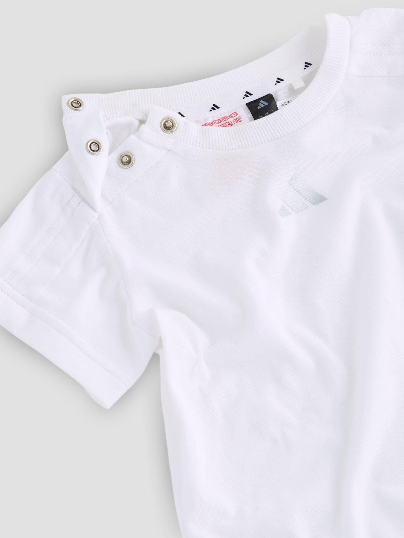 Image 4 of 4 of adidas Sportswear Infant Girls Seasonals Glam Biker Set - White