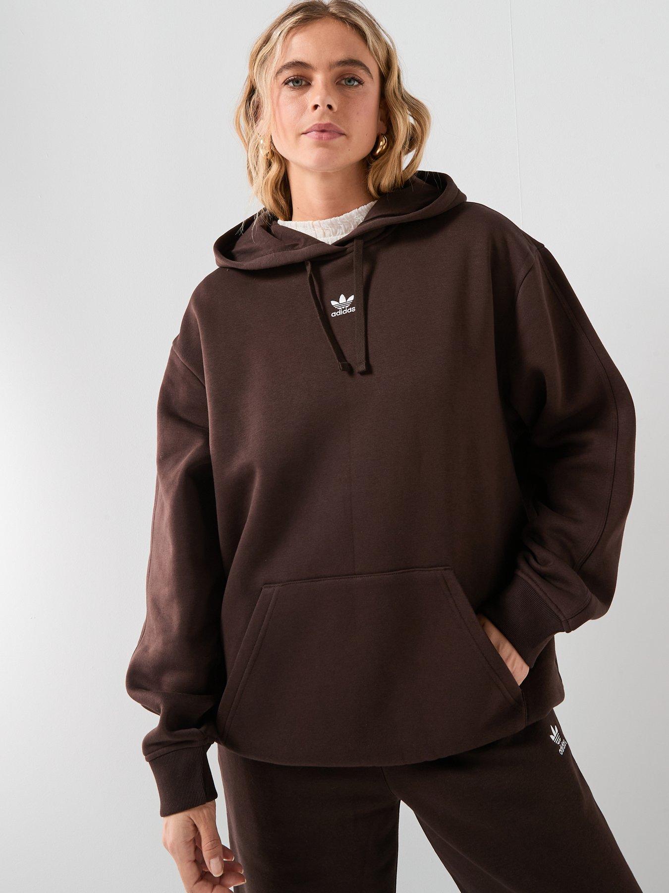 adidas Originals Women's Essentials Oversized Fleece Hoodie - Brown