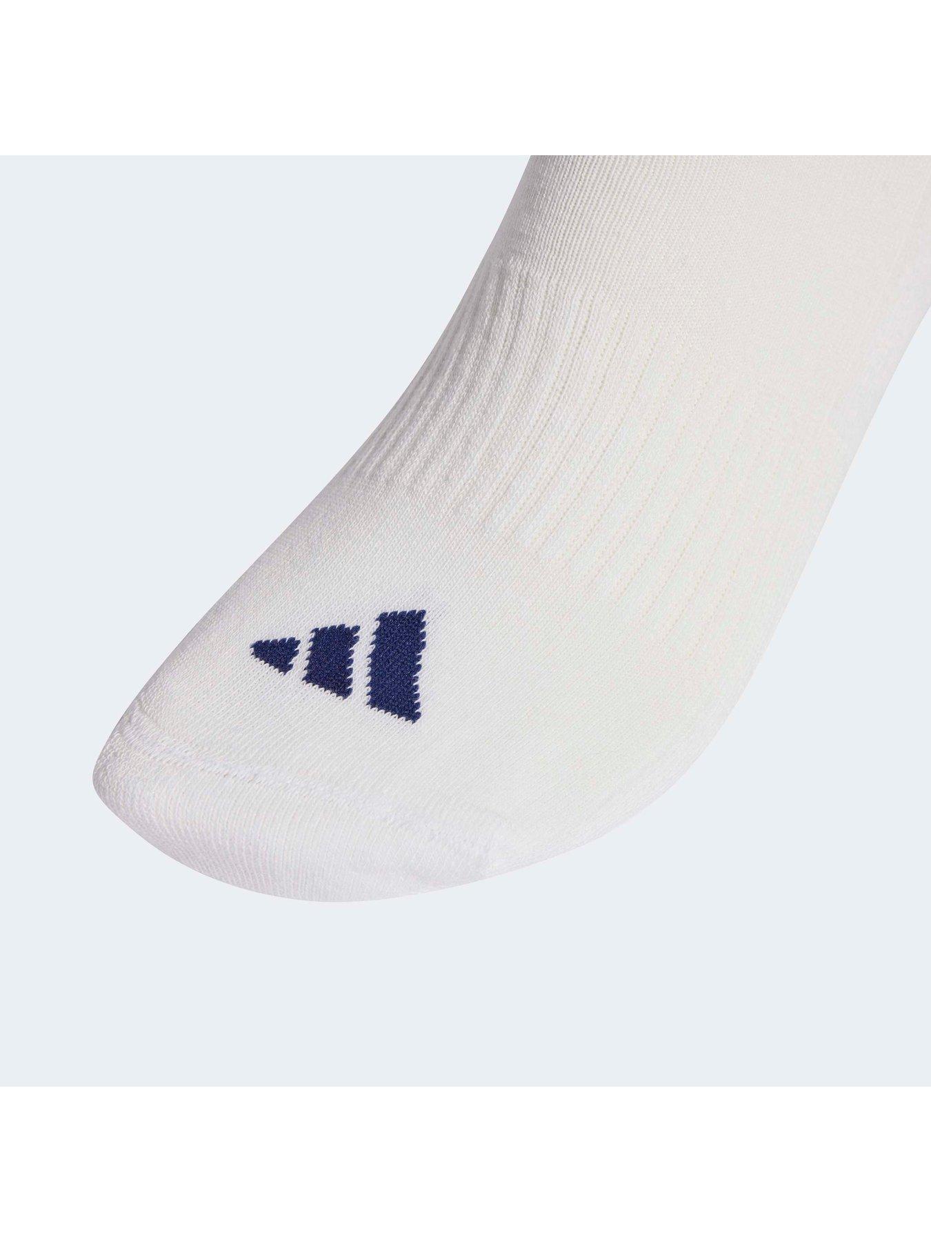 Image 3 of 4 of adidas Sportswear Unisex 3 Stripe Essentials Crew Socks 6 Pack - White