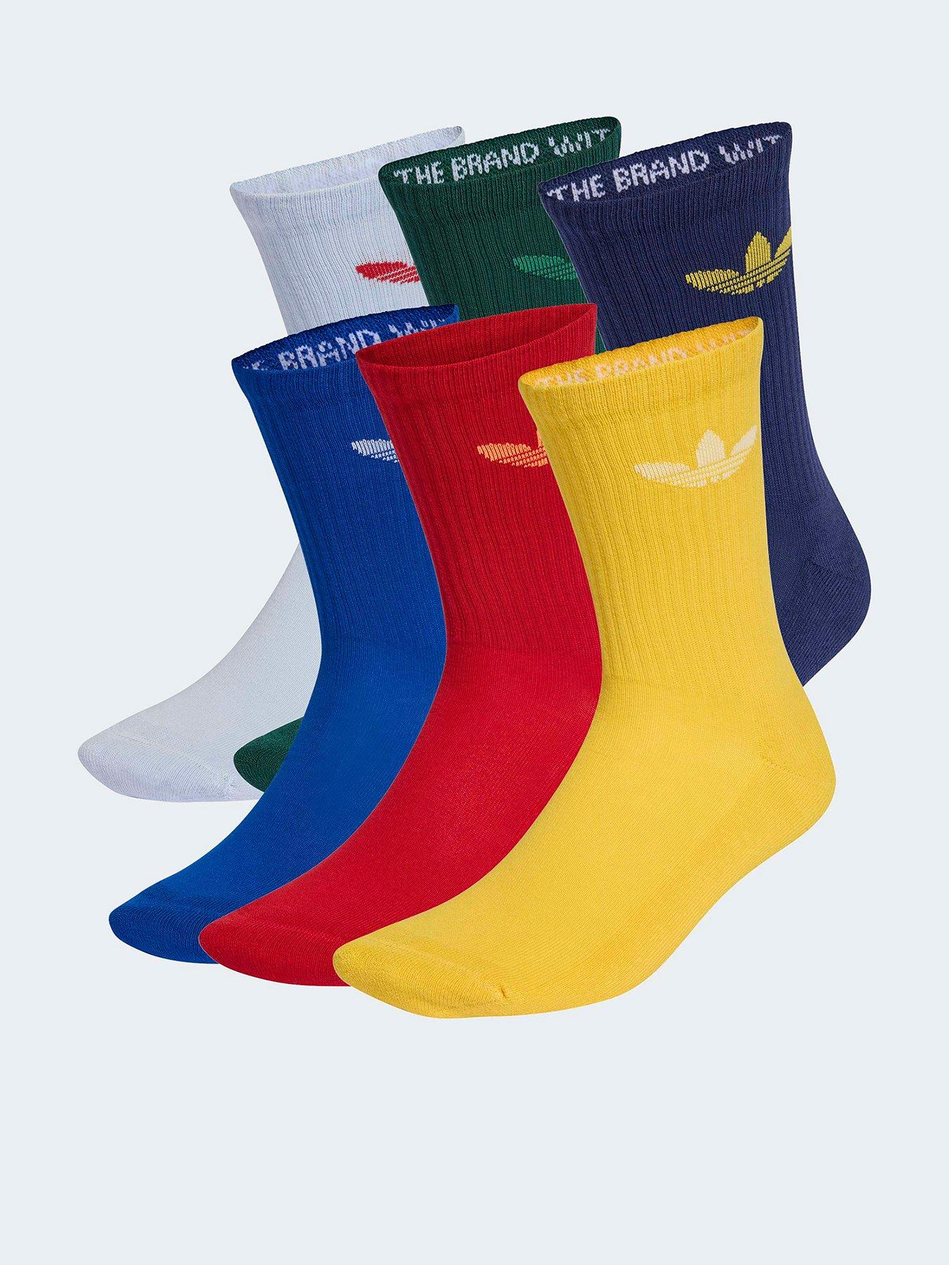 Image 1 of 4 of adidas Originals Unisex Trefoil Crew Sock 6 Pack - Multi