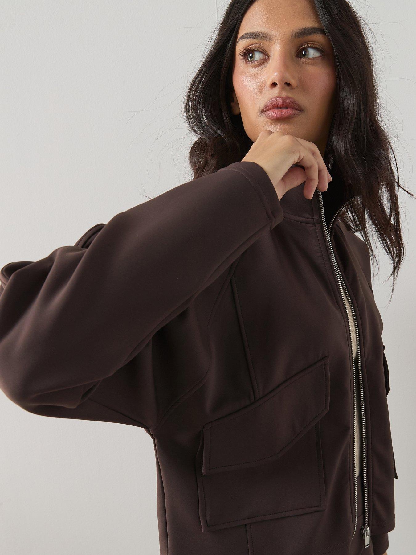 the-very-collection-scuba-utility-jacket-co-ord-brownoutfit