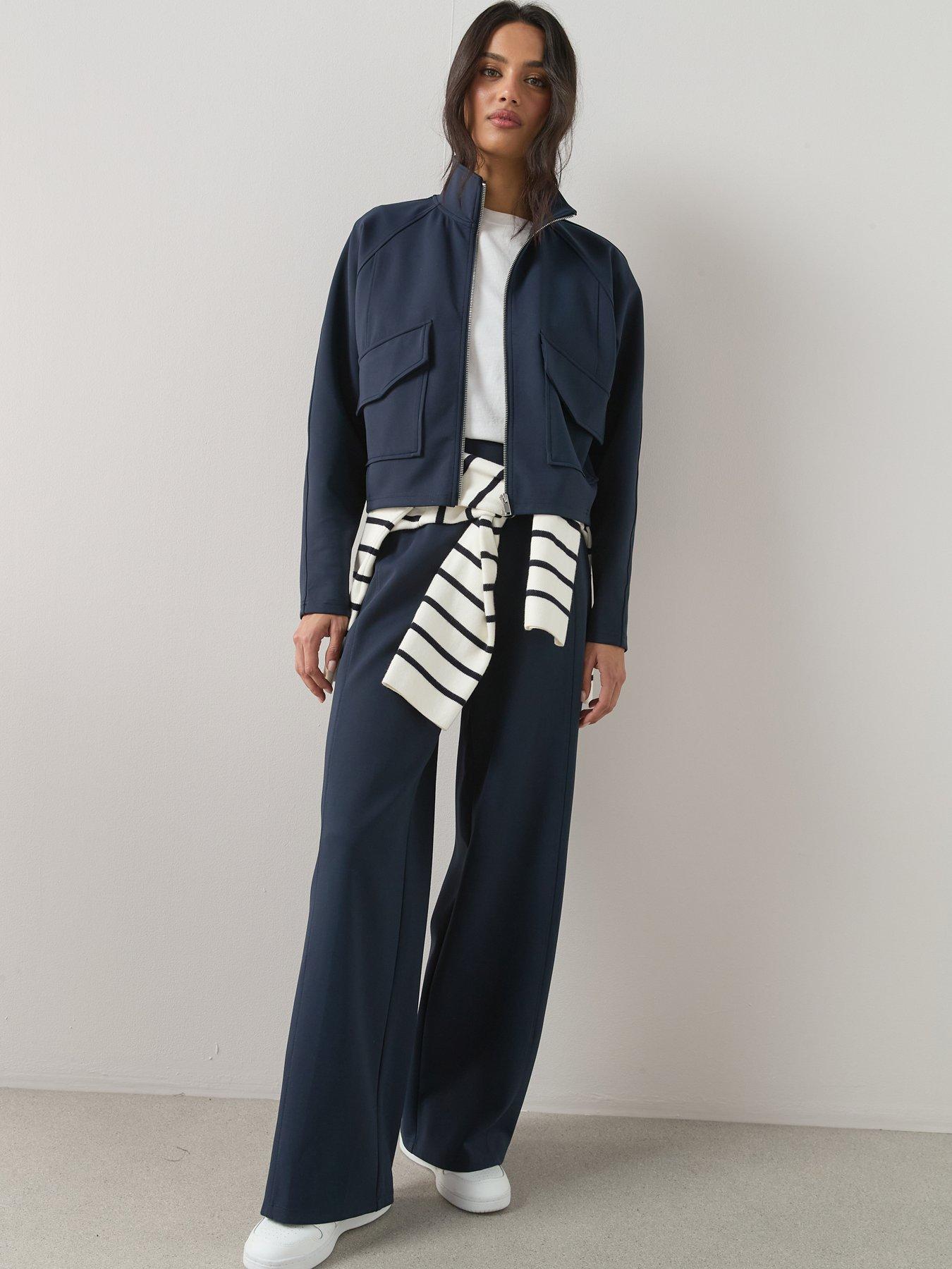 Image 3 of 6 of The Very Collection Scuba Utility Jacket Co-Ord - Navy