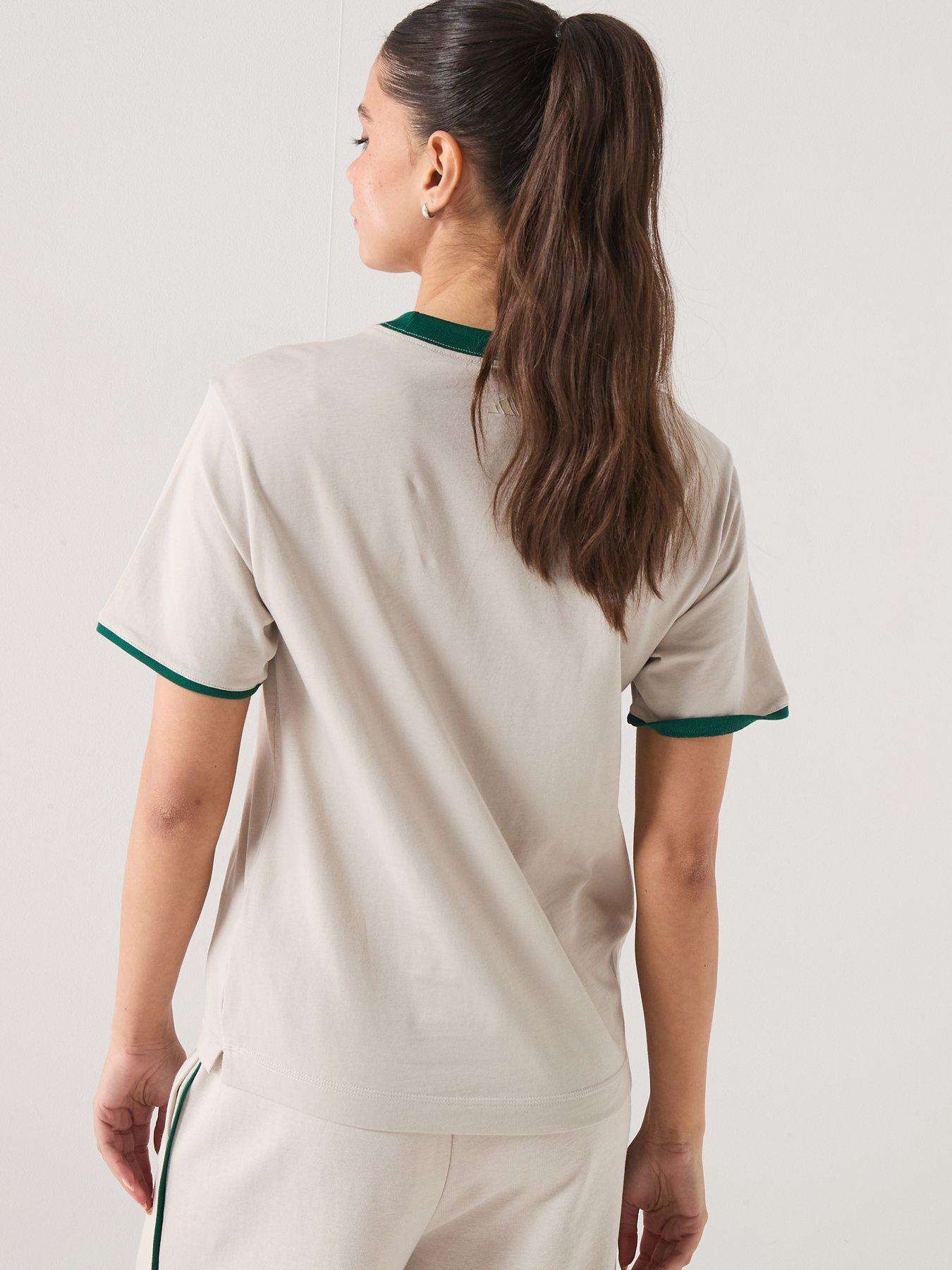 Image 2 of 5 of adidas Sportswear Women's Seasonal Essentials Colourpop T-Shirt With Embroidered Graphic - Beige