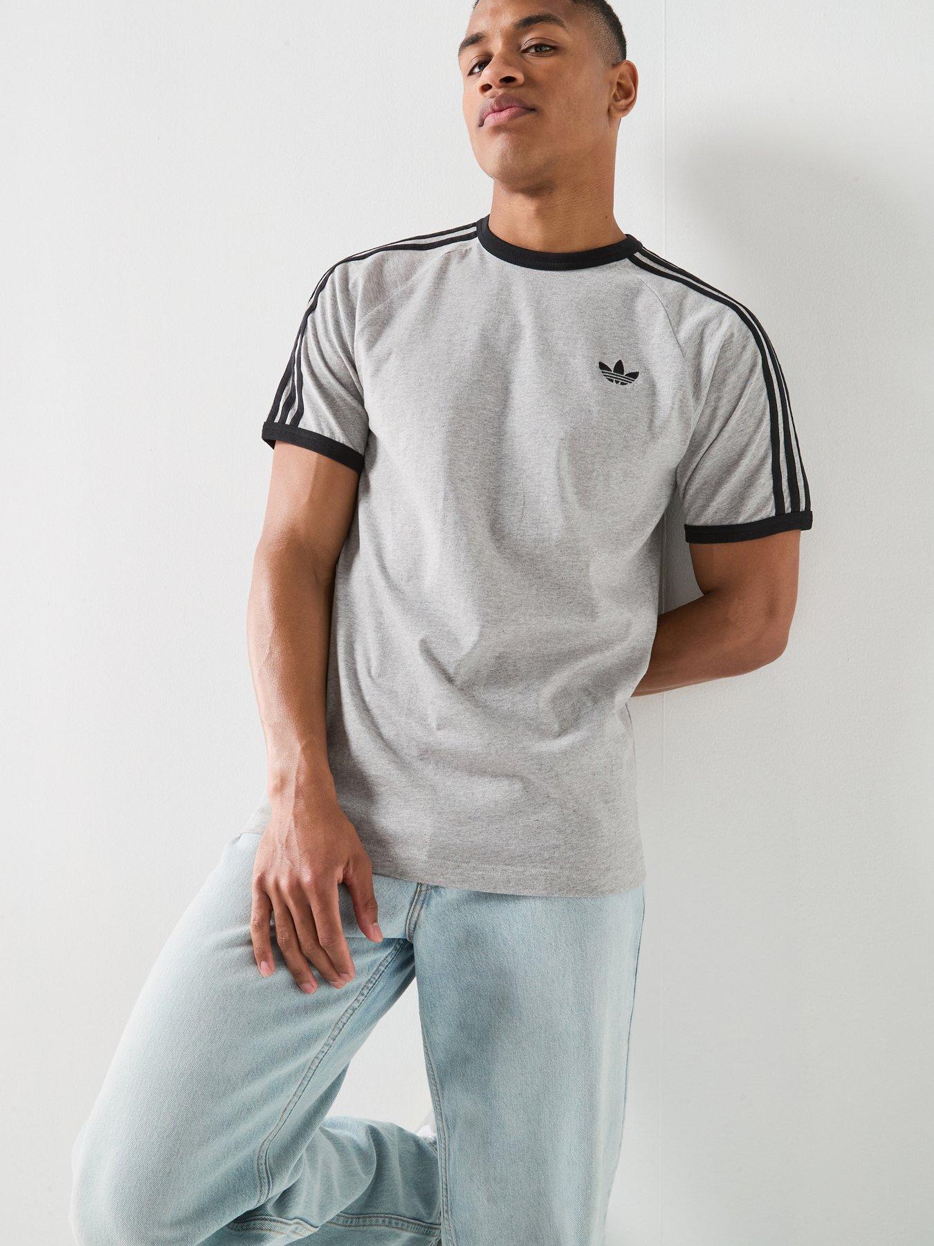 adidas Originals Men's 3-Stripes T-Shirt - Grey