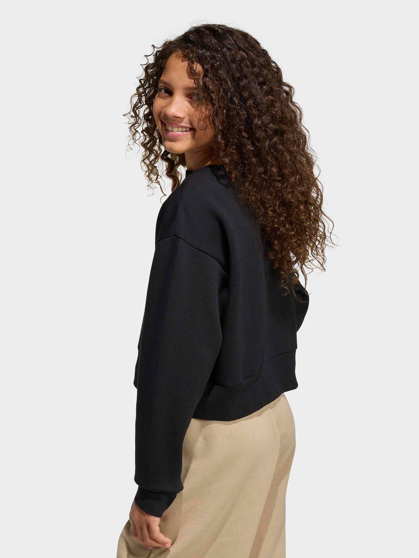 adidas-originals-junior-girls-boxy-crew-sweatshirt-blackstillFront