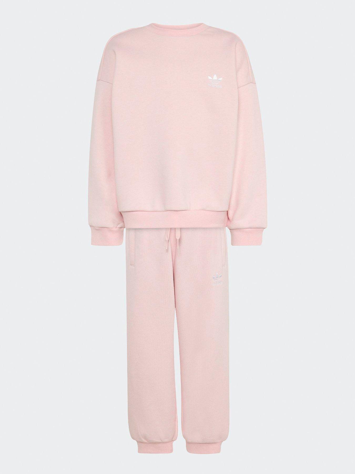 Image 6 of 6 of adidas Originals Kids Unisex Loose Crew Jogger Set - Pink