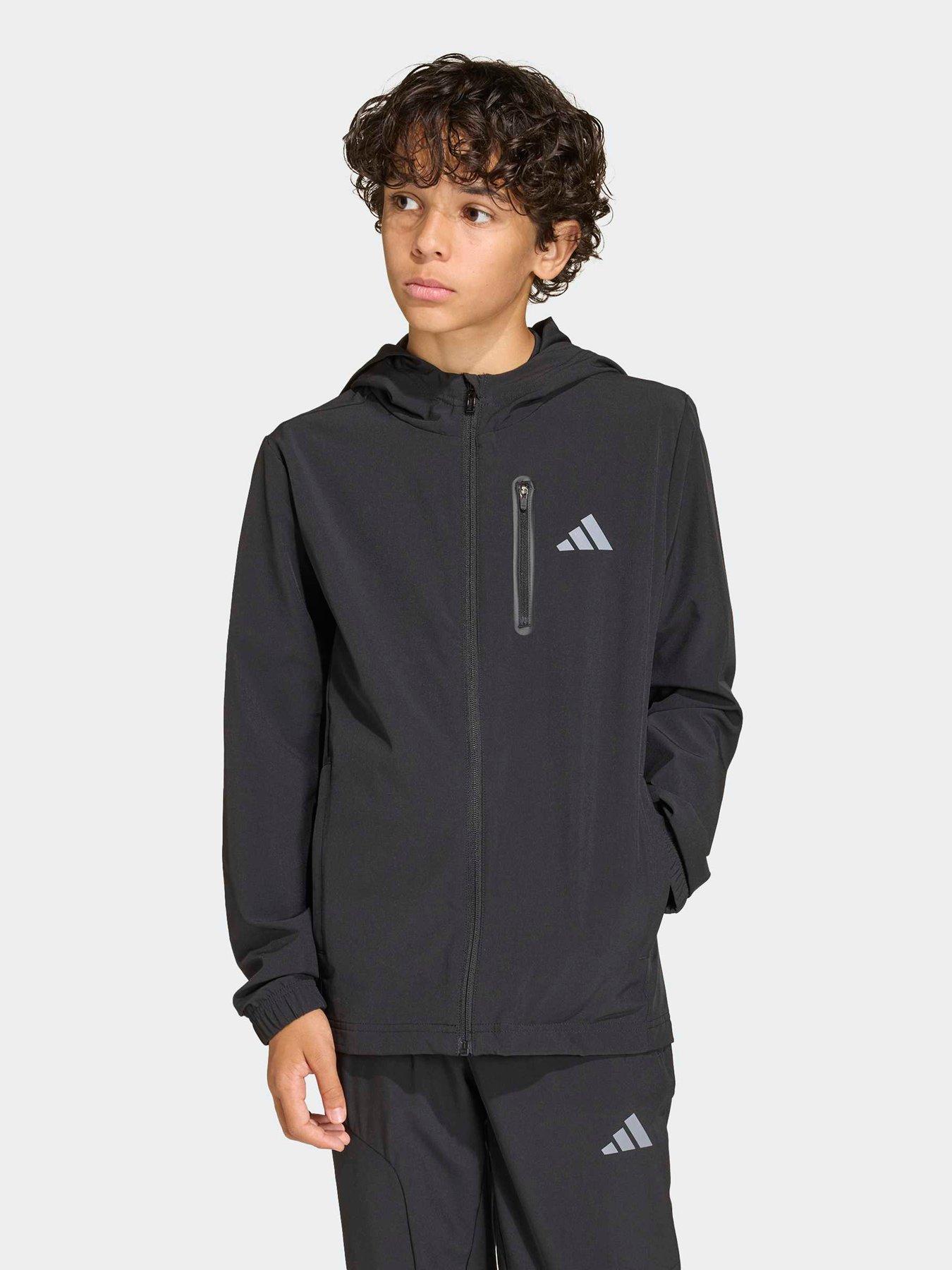 adidas Sportswear Junior Boys Boys Hooded Tech Woven Jacket - Black