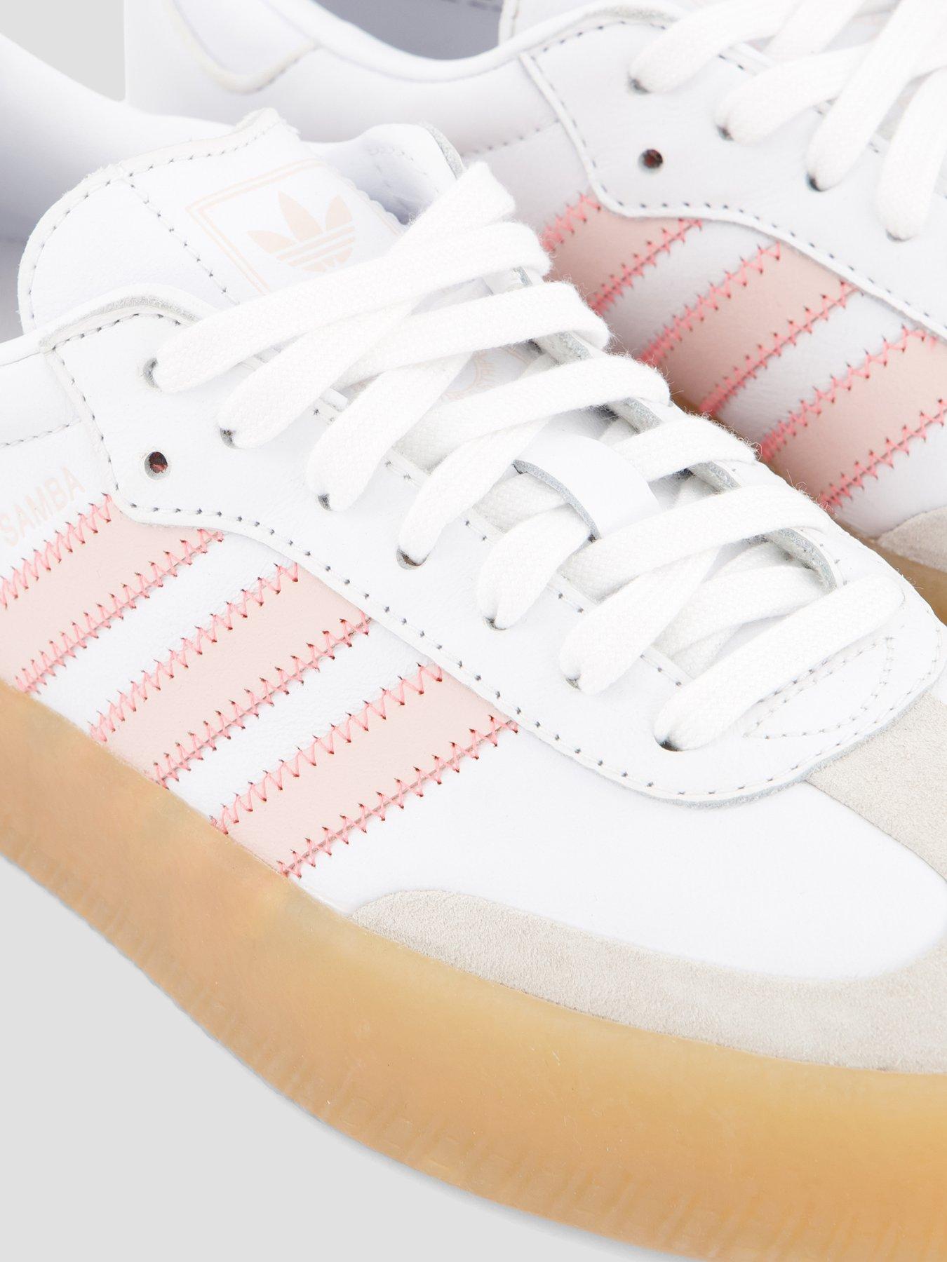 Image 6 of 7 of adidas Originals Womens Samba - White/pink