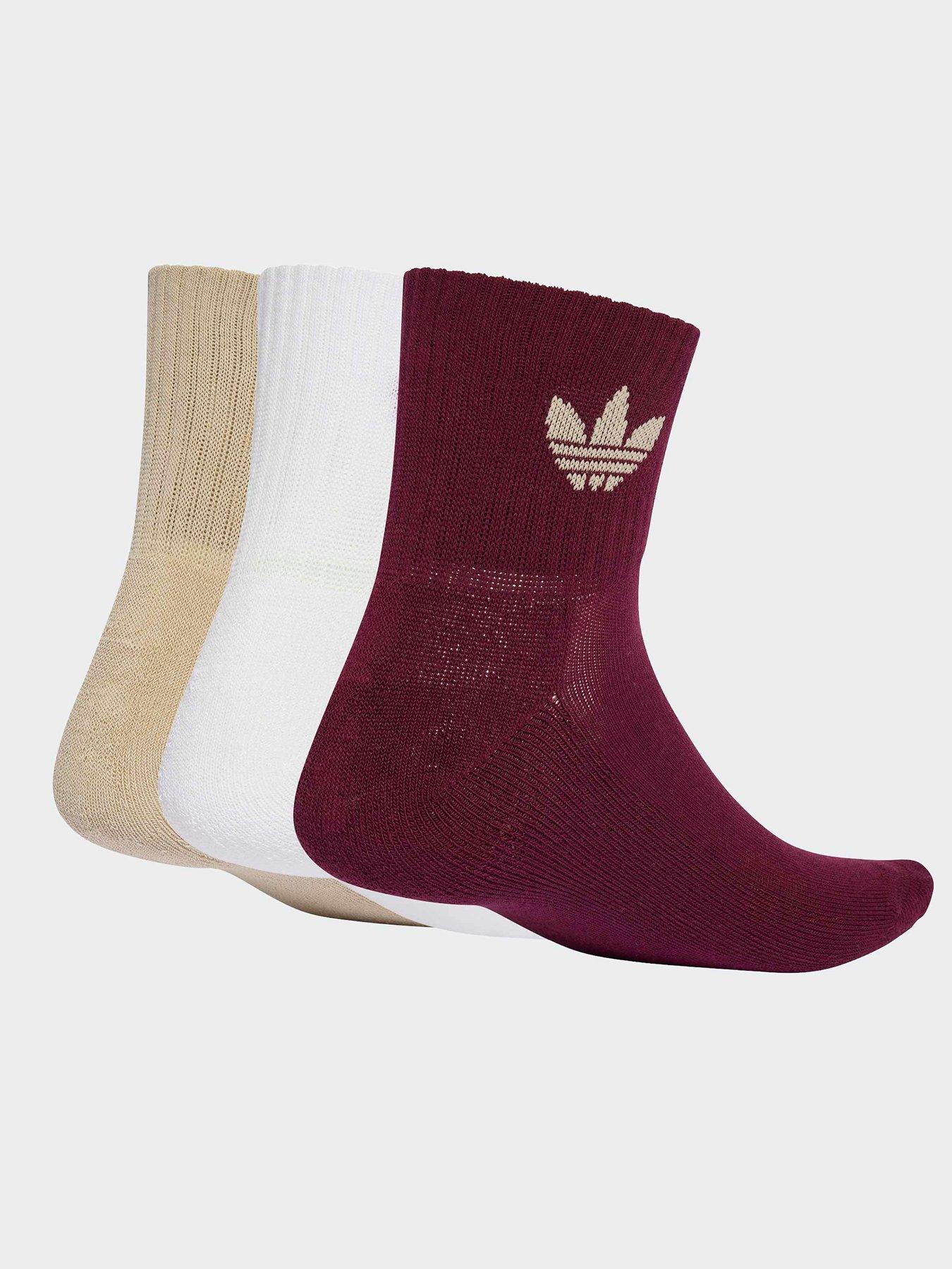 Image 2 of 4 of adidas Originals Unisex 1/4 Socks 3 Pack - White