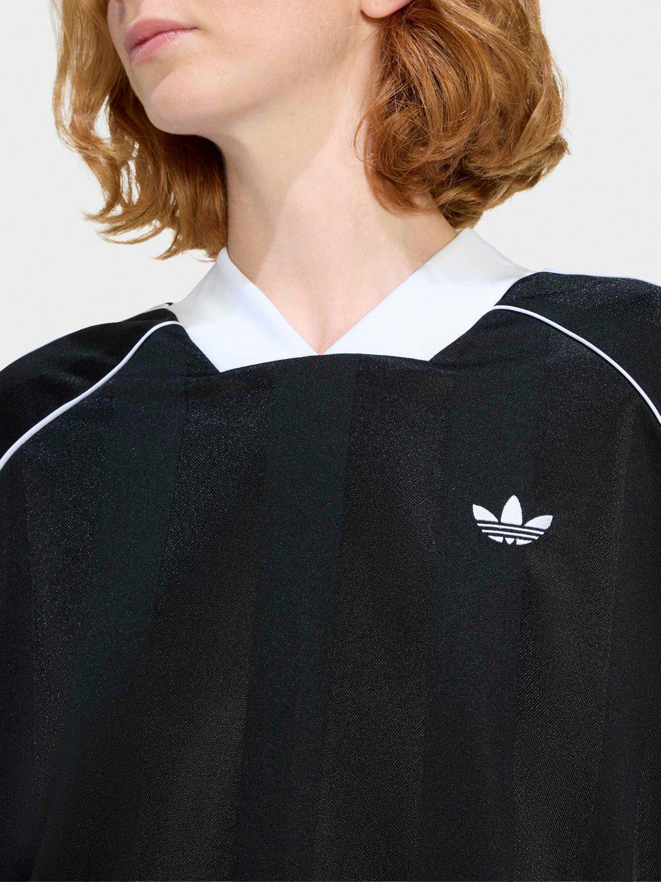 Image 4 of 6 of adidas Originals Women's 3 Stripes Jacquard Long Sleeve Tee - Black