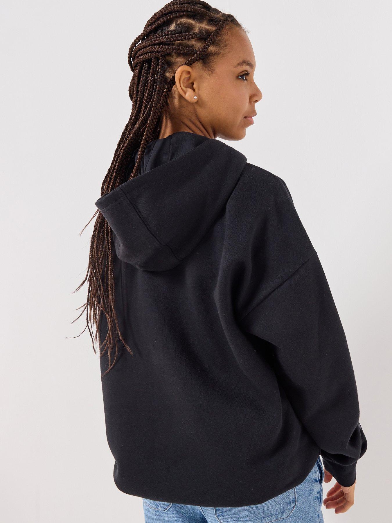 Image 2 of 7 of adidas Originals Junior Unisex Loose Fleece Hoodie Kids - Black
