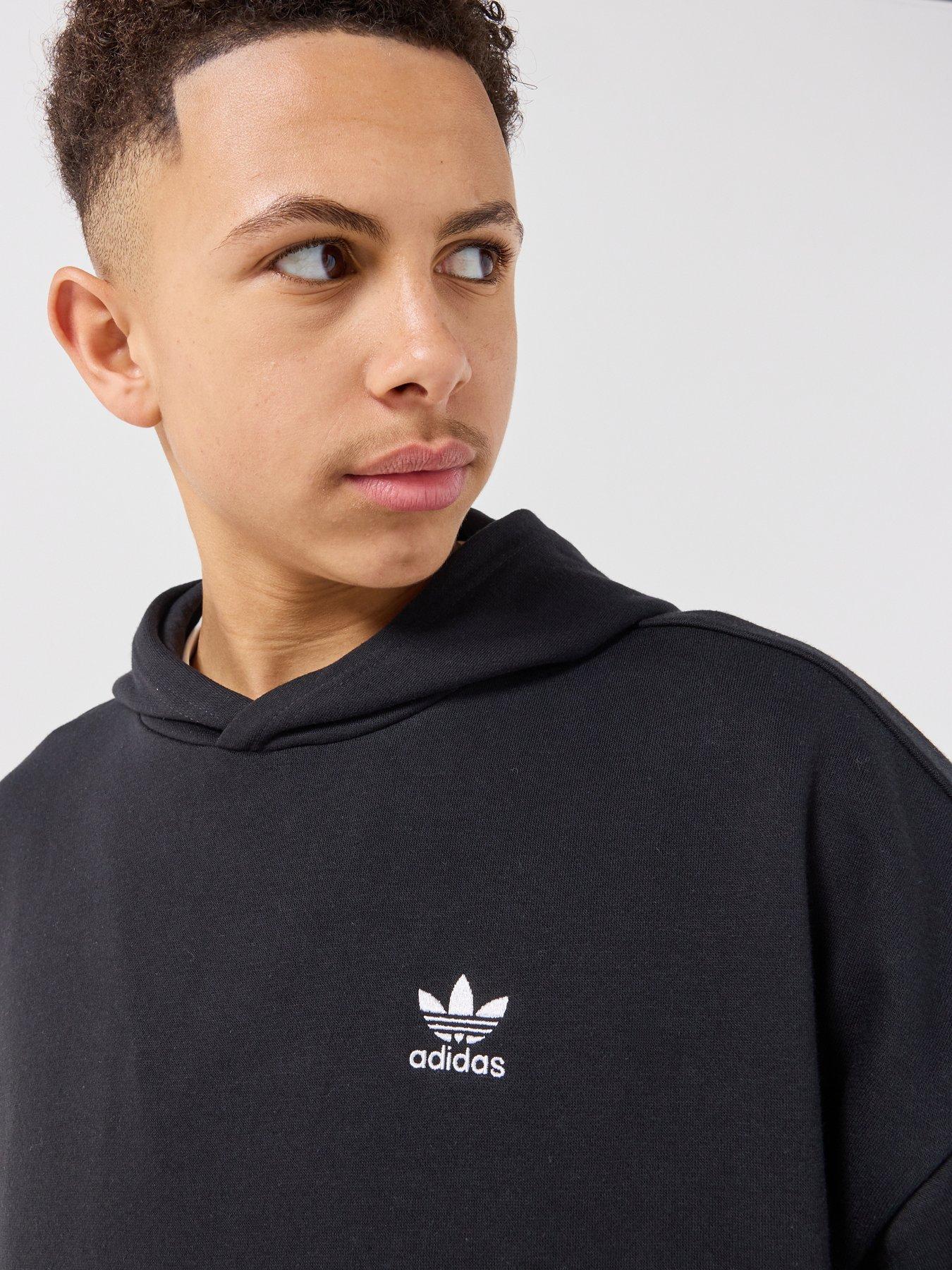 Image 4 of 7 of adidas Originals Junior Unisex Loose Fleece Hoodie Kids - Black
