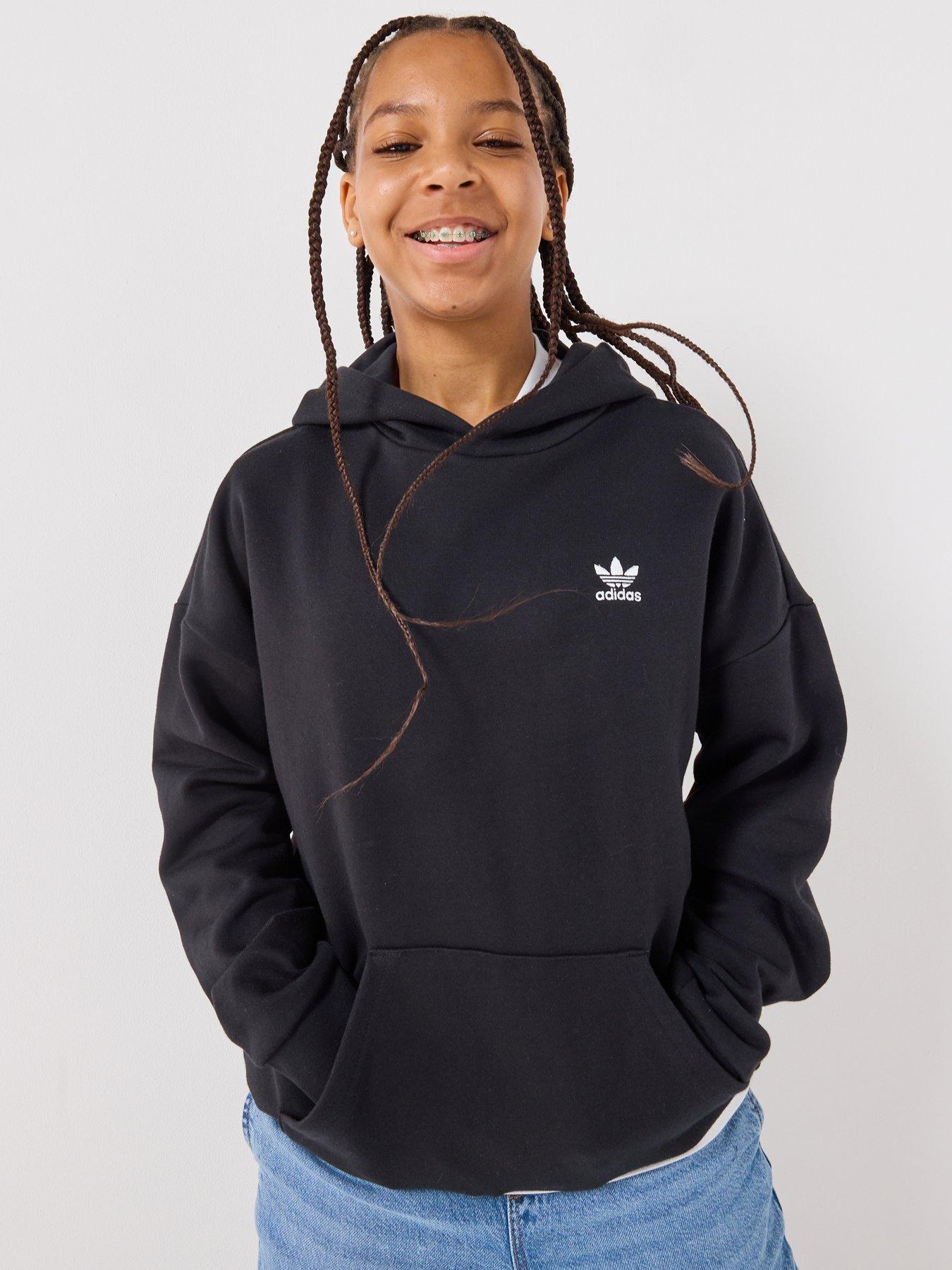 Image 5 of 7 of adidas Originals Junior Unisex Loose Fleece Hoodie Kids - Black