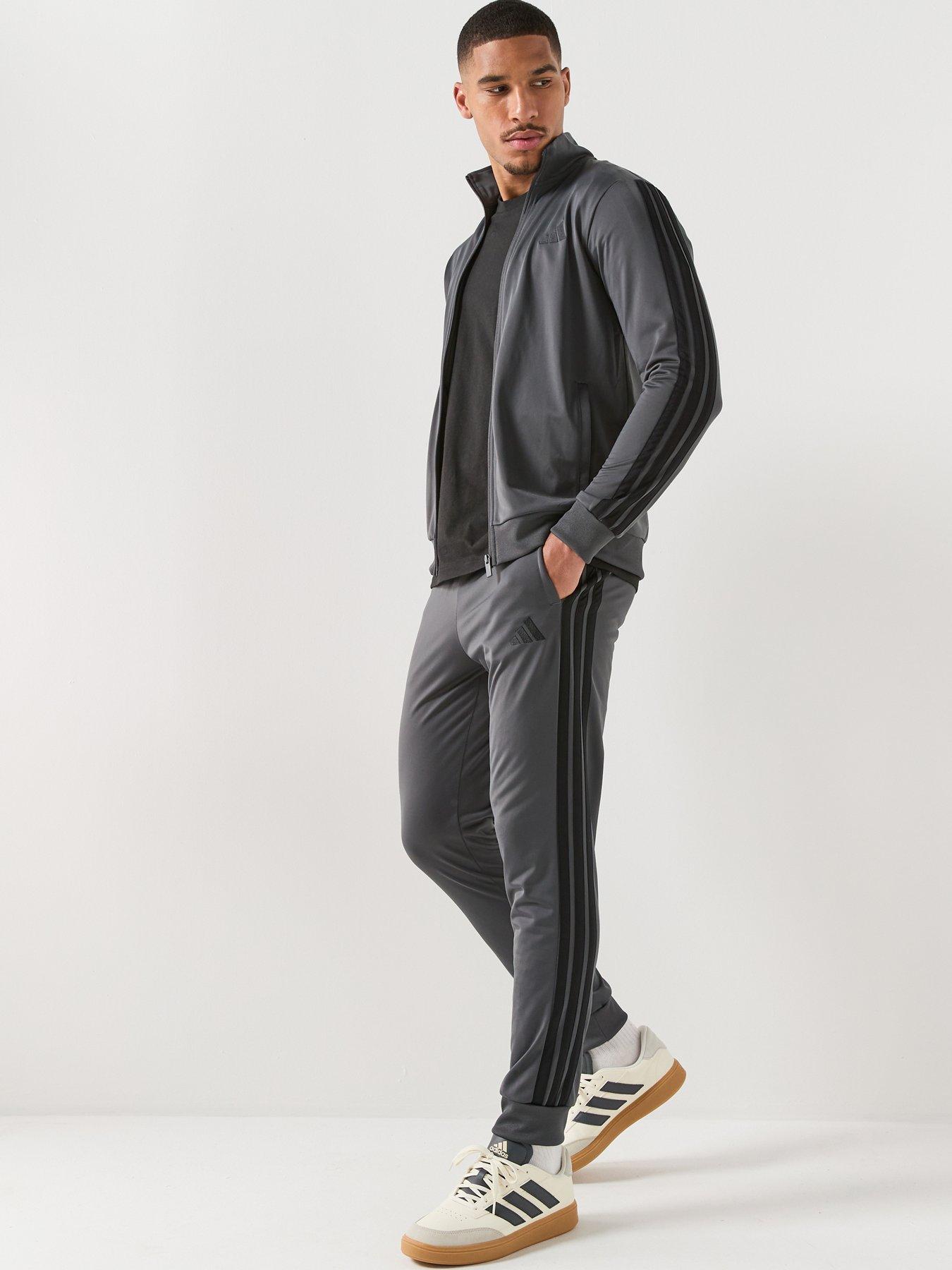 Image 1 of 6 of adidas Sportswear Men's 3 Stripes Tracksuit - Grey