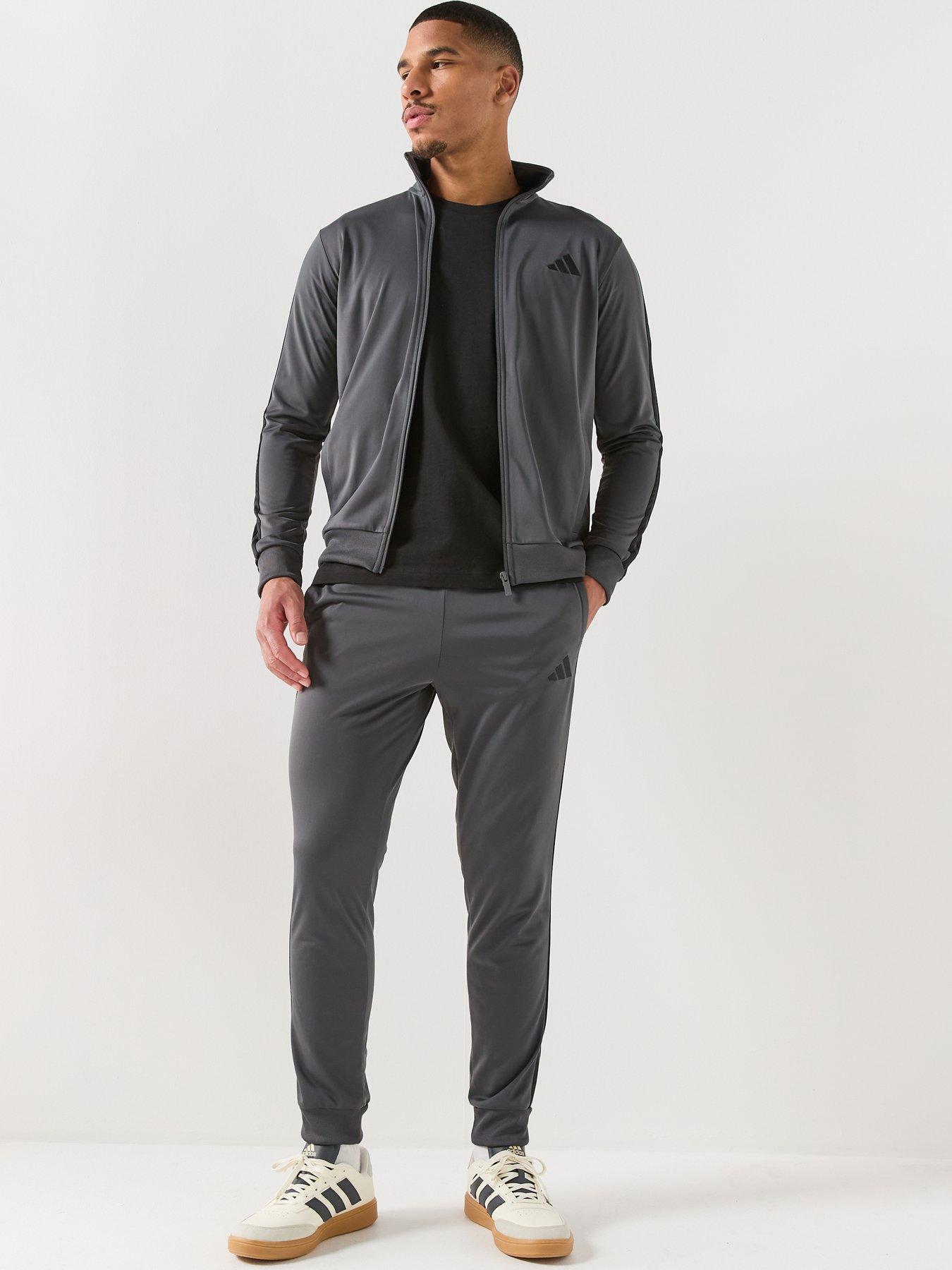 Image 3 of 6 of adidas Sportswear Men's 3 Stripes Tracksuit - Grey