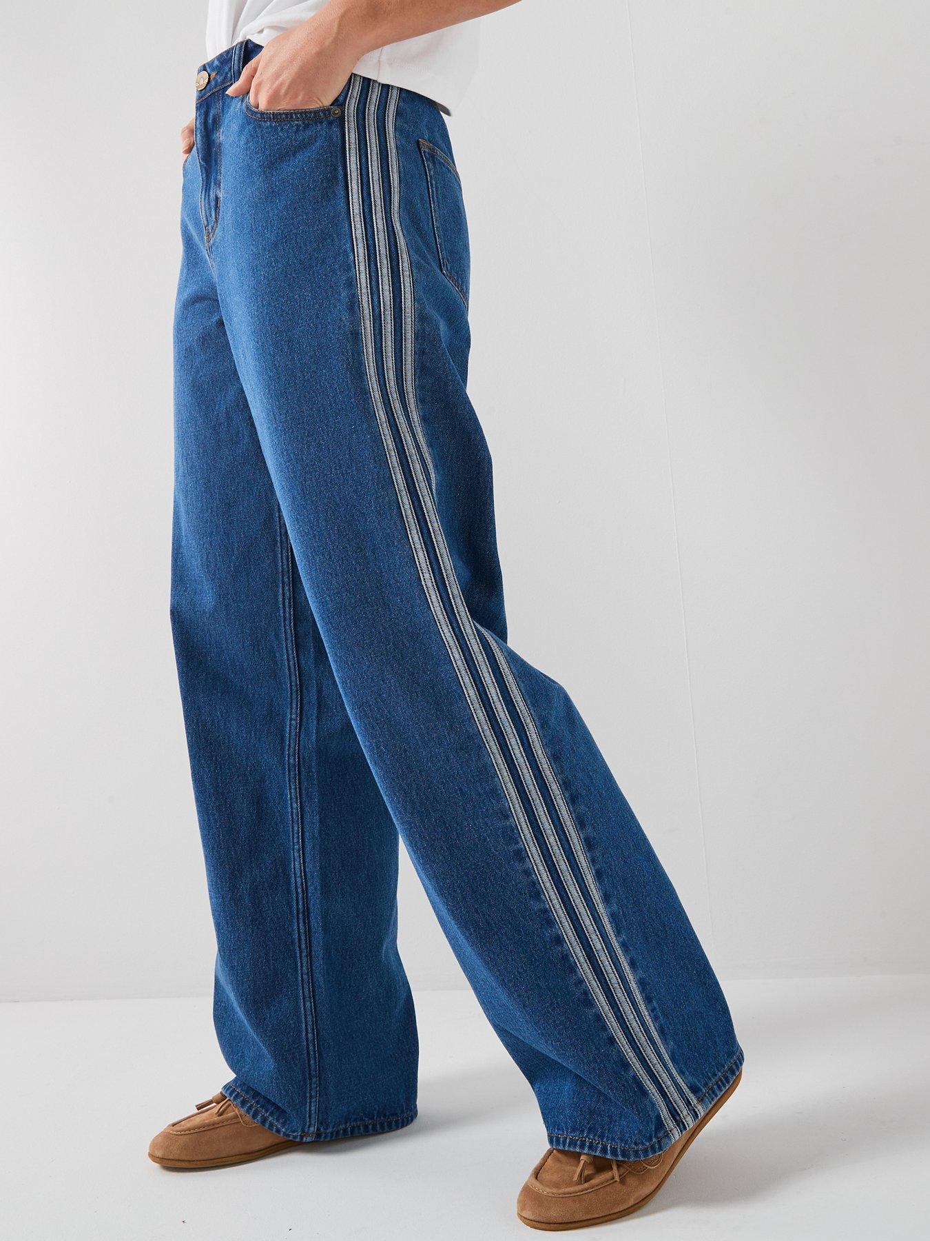 adidas Originals Women's Firebird Jean-Style Tracksuit Pant Denim - Blue
