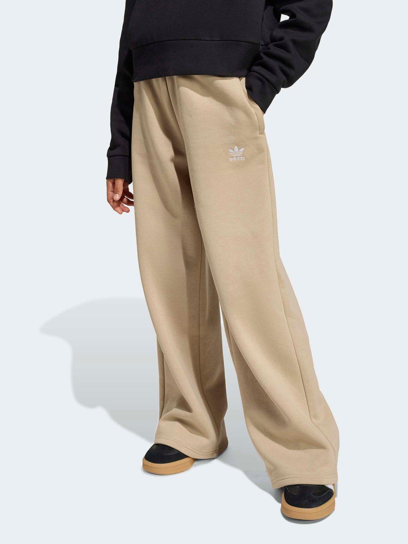 Image 1 of 7 of adidas Originals Junior Girl's Wide Leg Joggers Kids - Beige